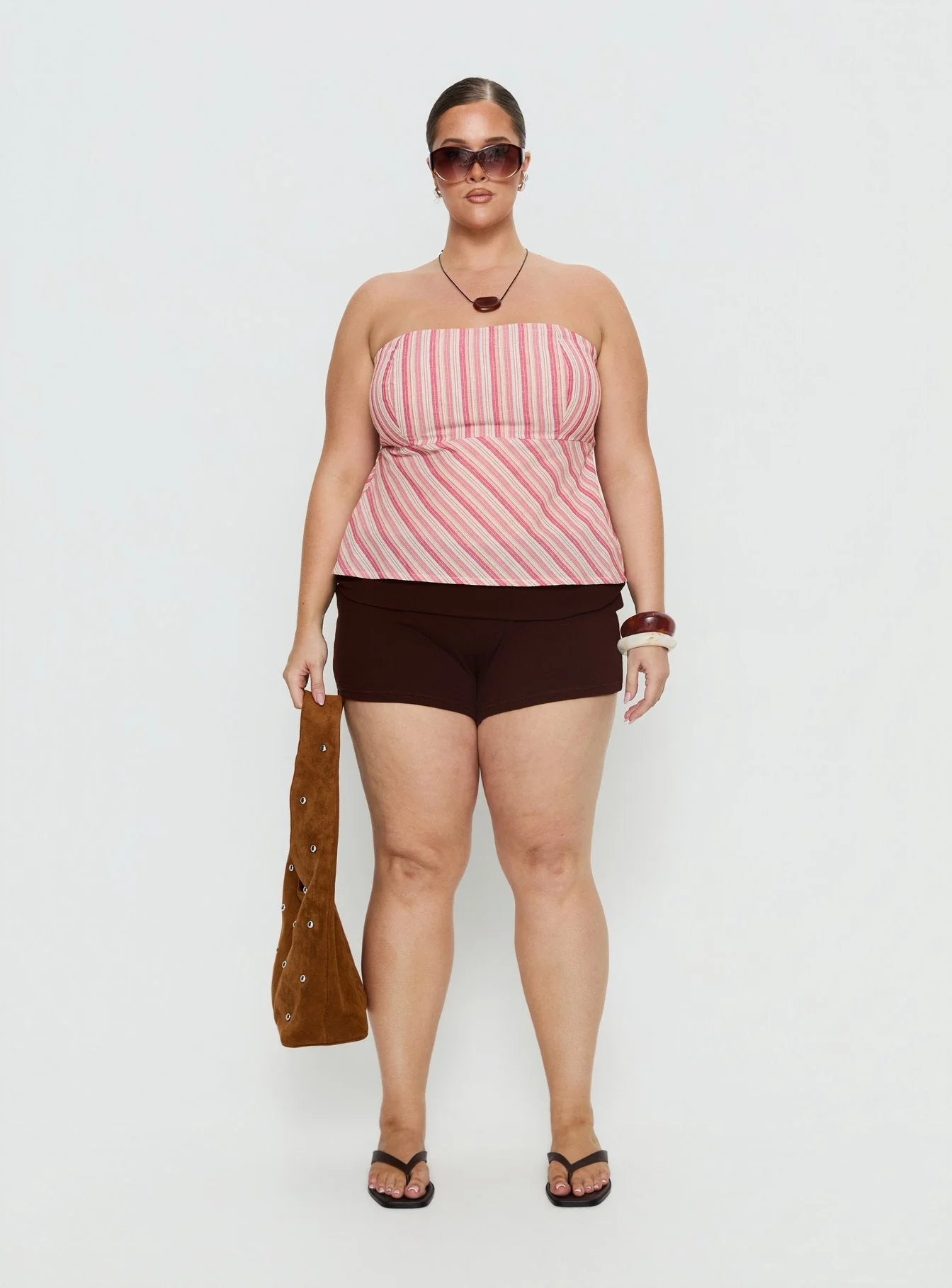 Baseline Low Rise Rib Shorts Chocolate Curve - Image 7