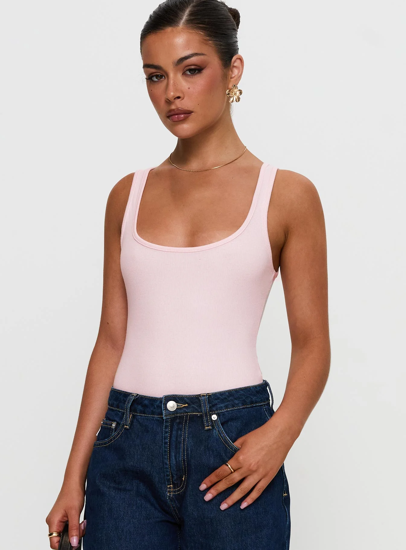 Baseline Rib Bodysuit Pink - Image 2