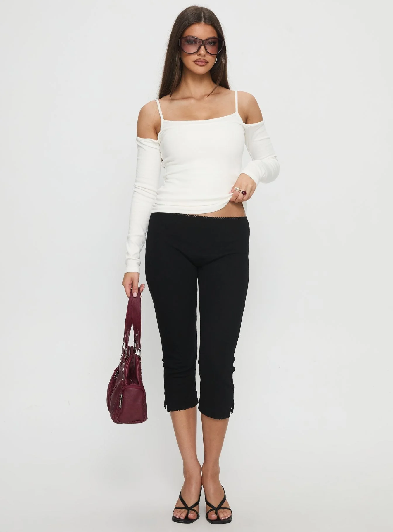 Baseline Rib Capri Pants Black - Image 3