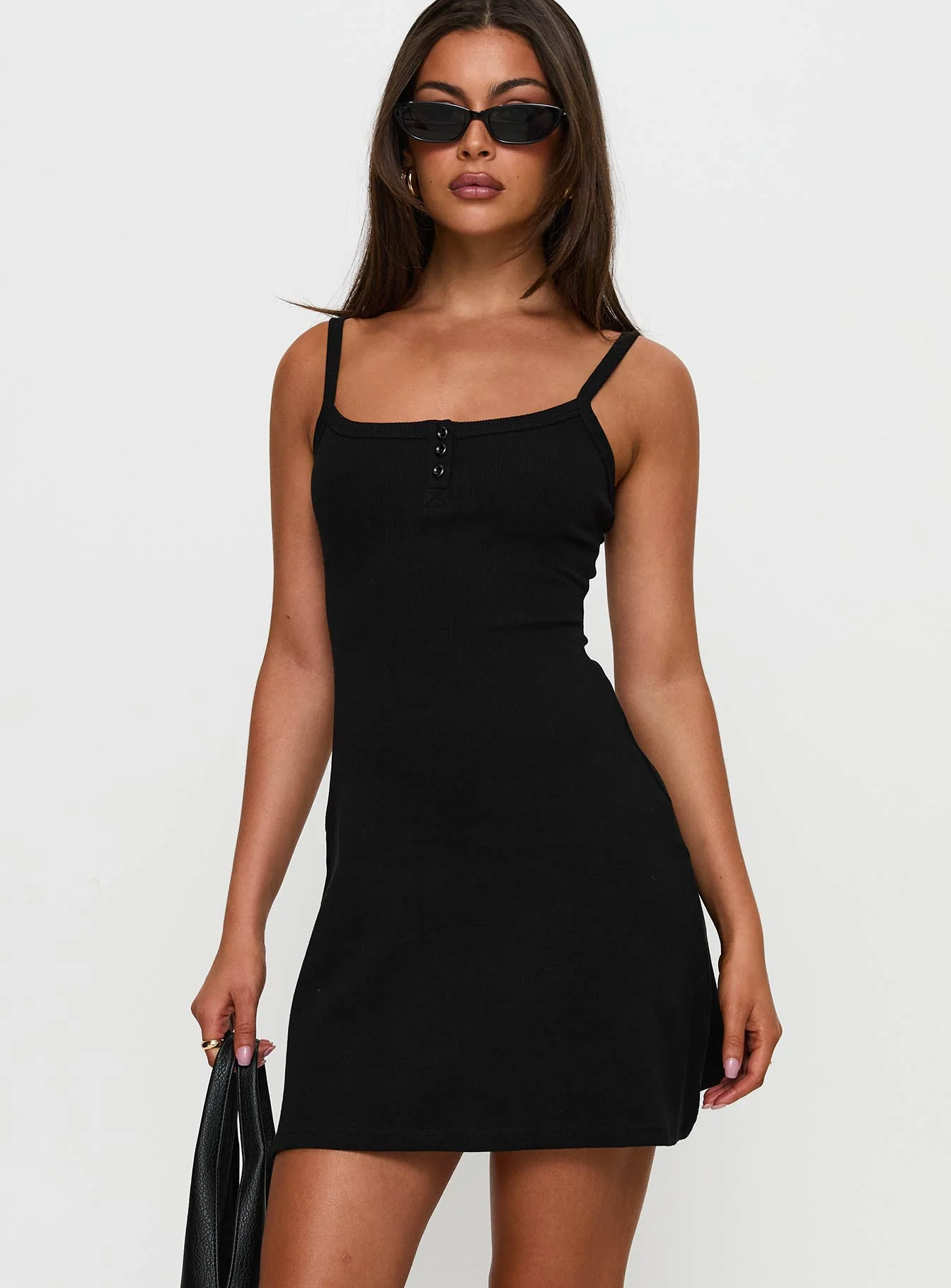 Baseline Rib Mini Dress Black - Image 2