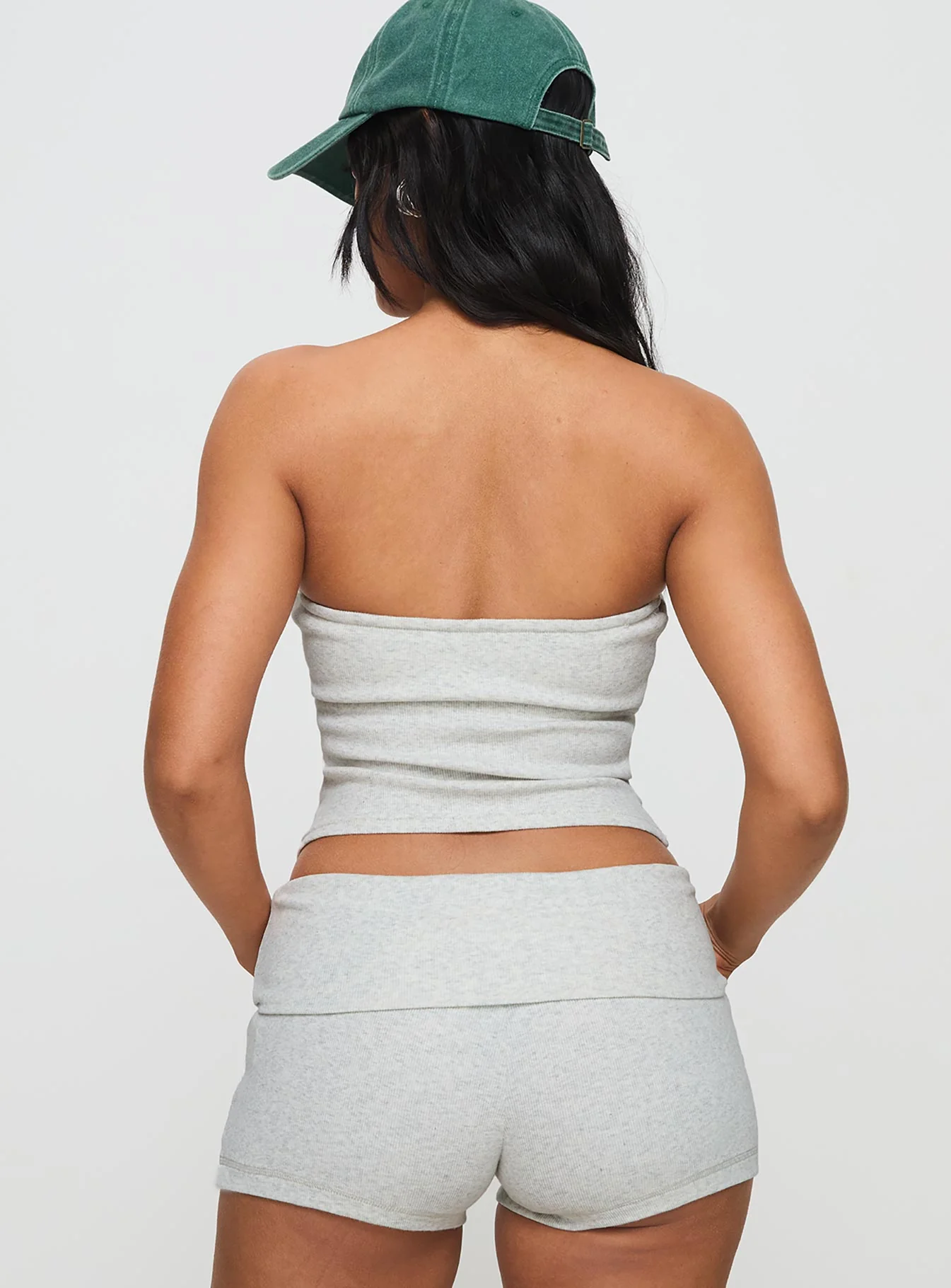 Baseline Strapless Rib Top Grey - Image 5