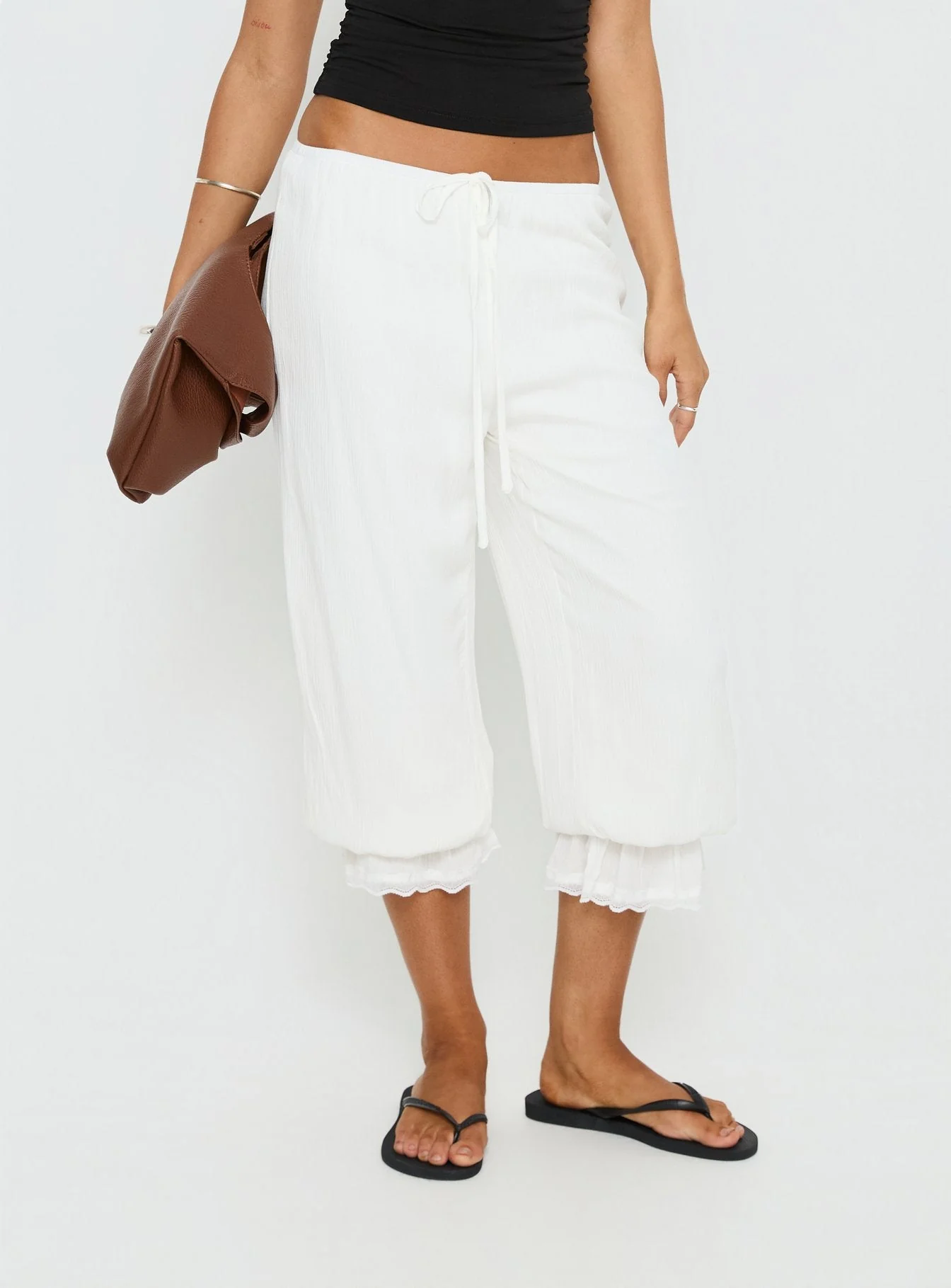 Basma Bloomer Trouser Pants Rayon White - Image 2