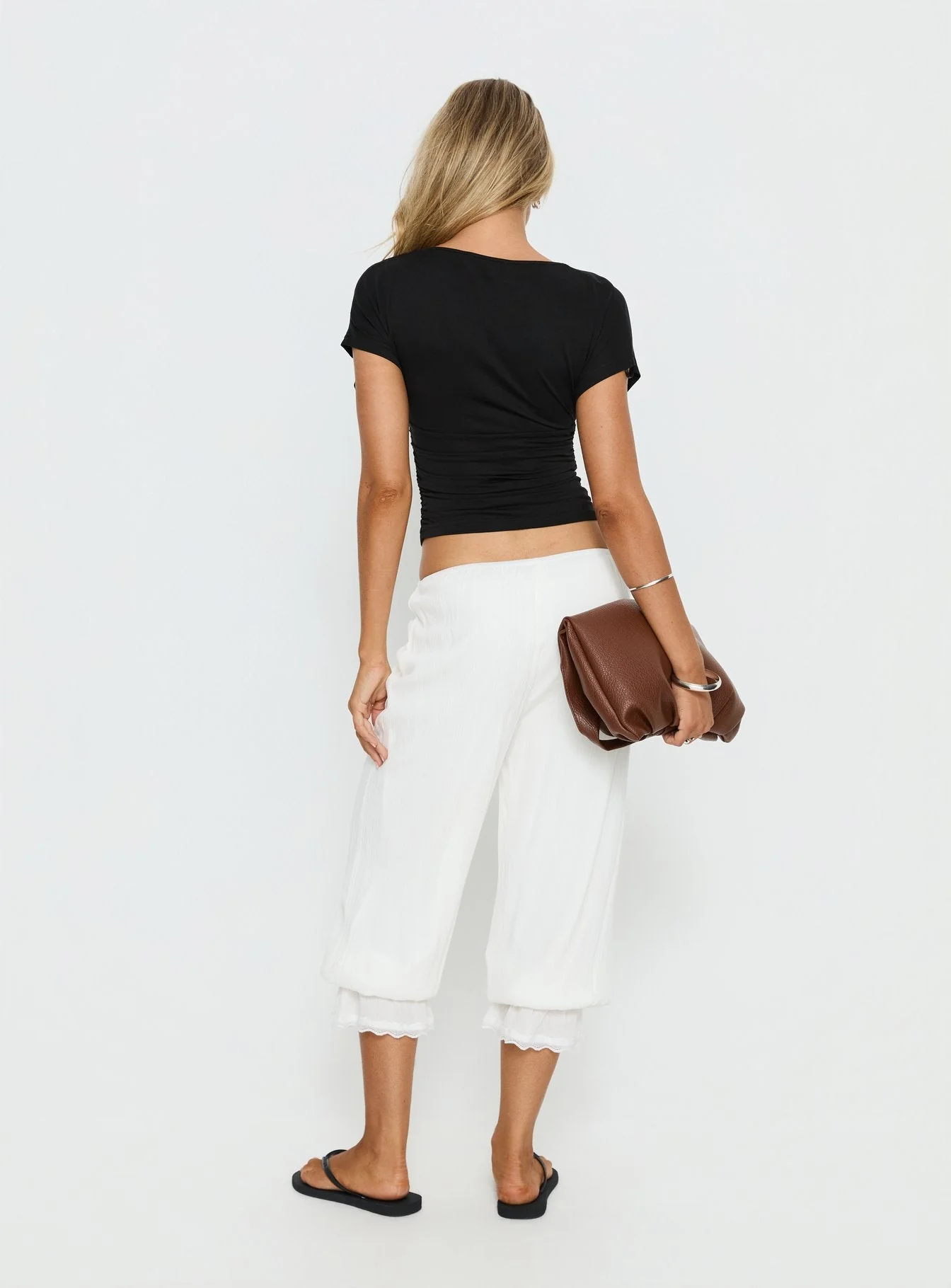 Basma Bloomer Trouser Pants Rayon White - Image 5