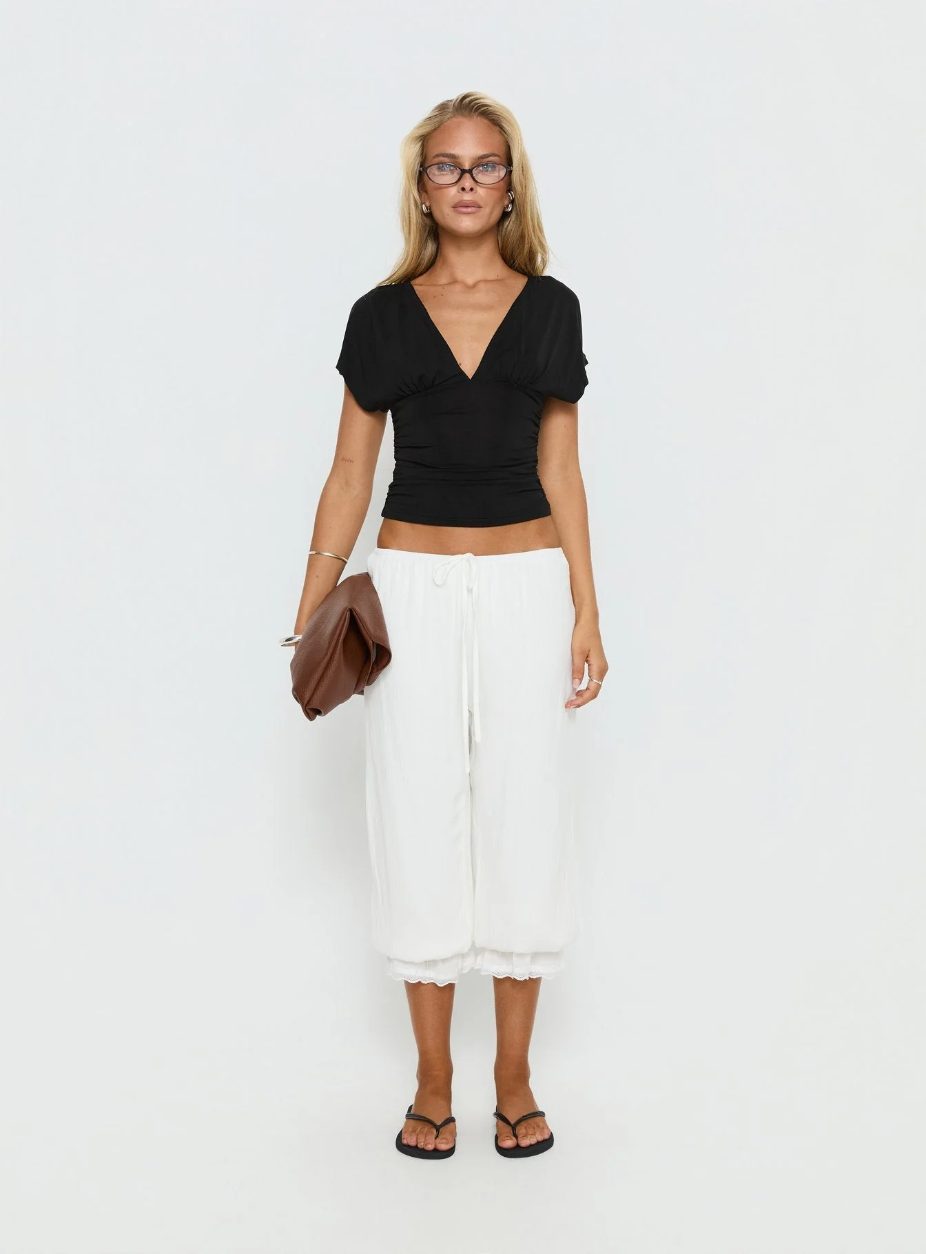 Basma Bloomer Trouser Pants Rayon White - Image 7