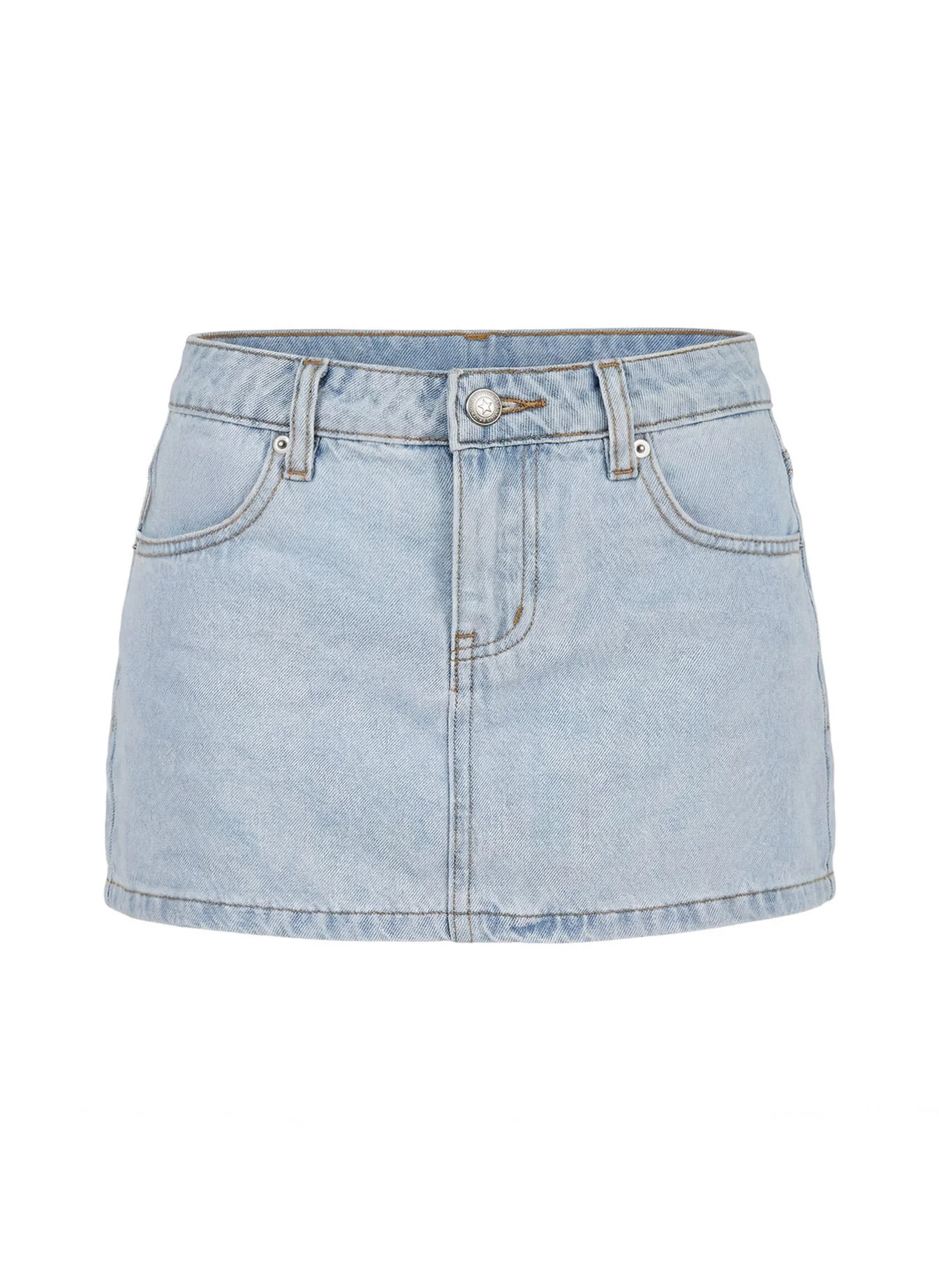 Baxon Low Rise Micro Denim Skort Light Blue Wash - Image 9