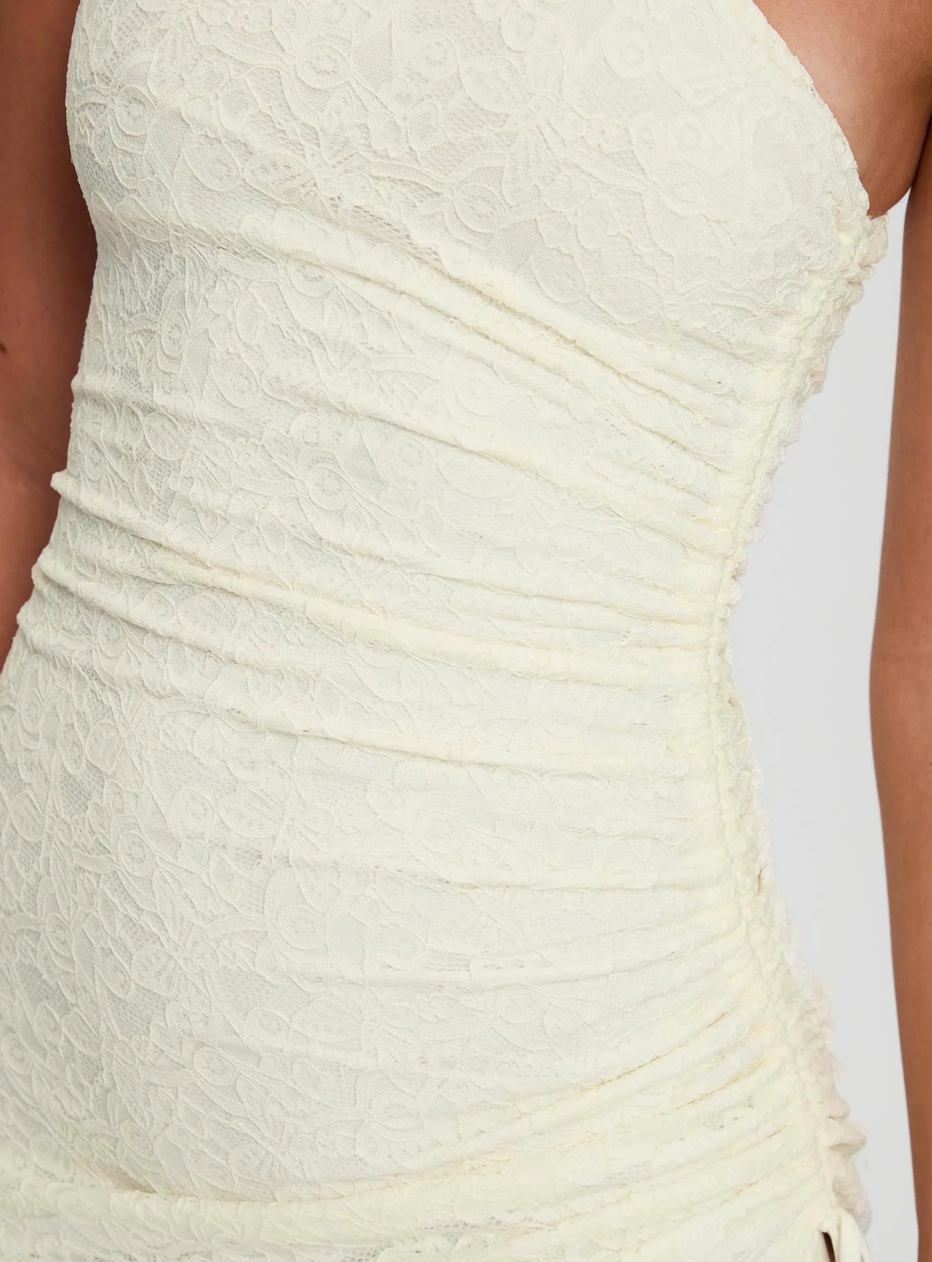 Be The One Asymmetrical Ruched Mini Dress White - Image 6