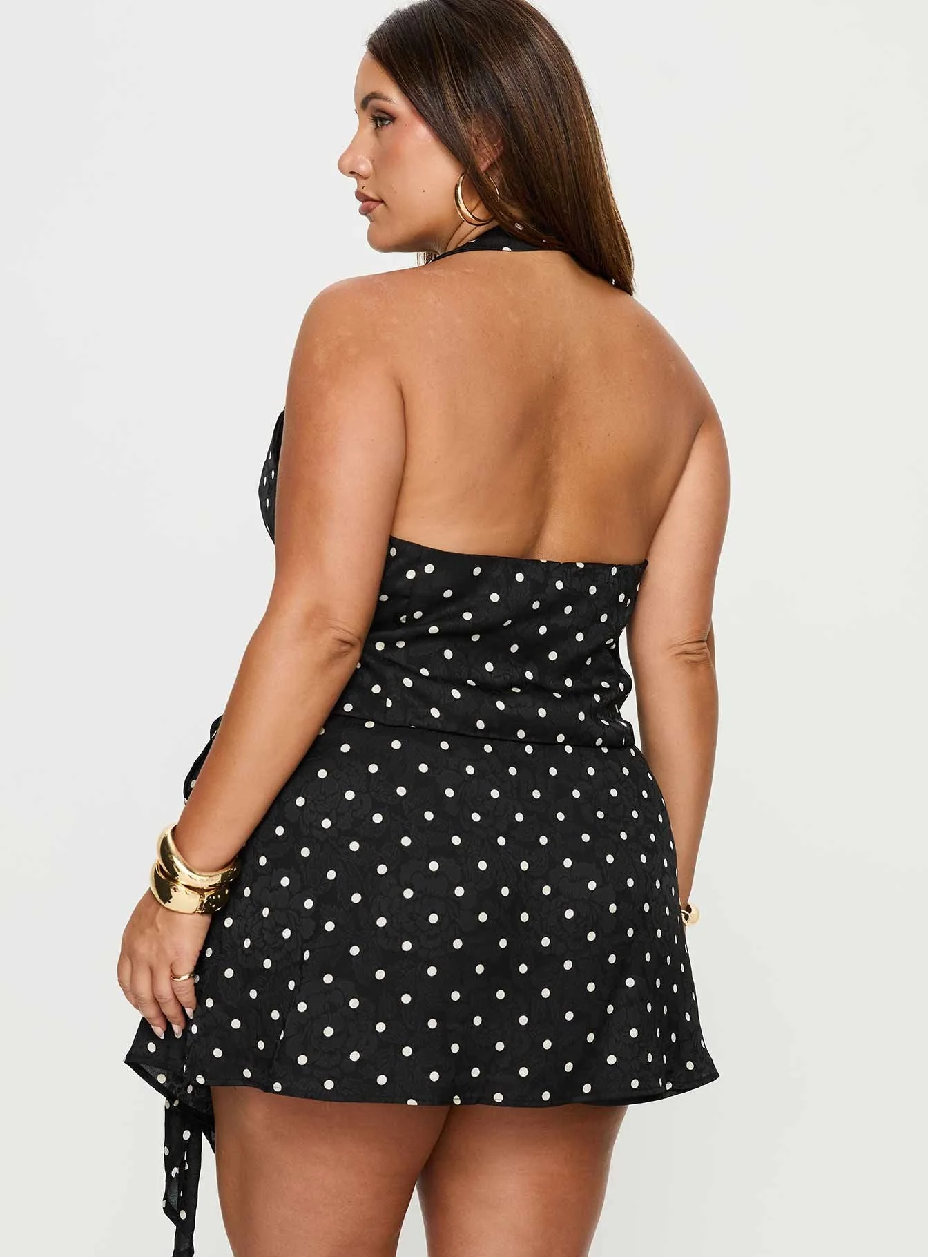 Beffanie Halter Wrap Set Black Polka Dot Curve - Image 5