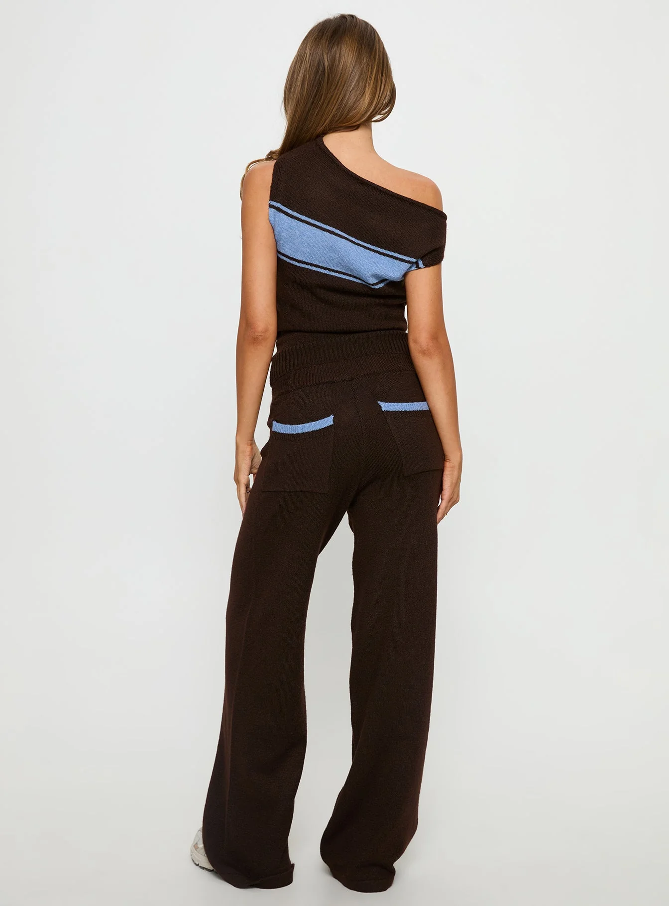 Bekki Wide Leg Knit Pant Brown - Image 5