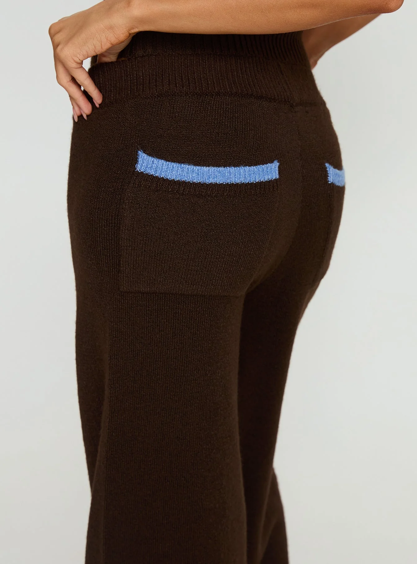 Bekki Wide Leg Knit Pant Brown - Image 6