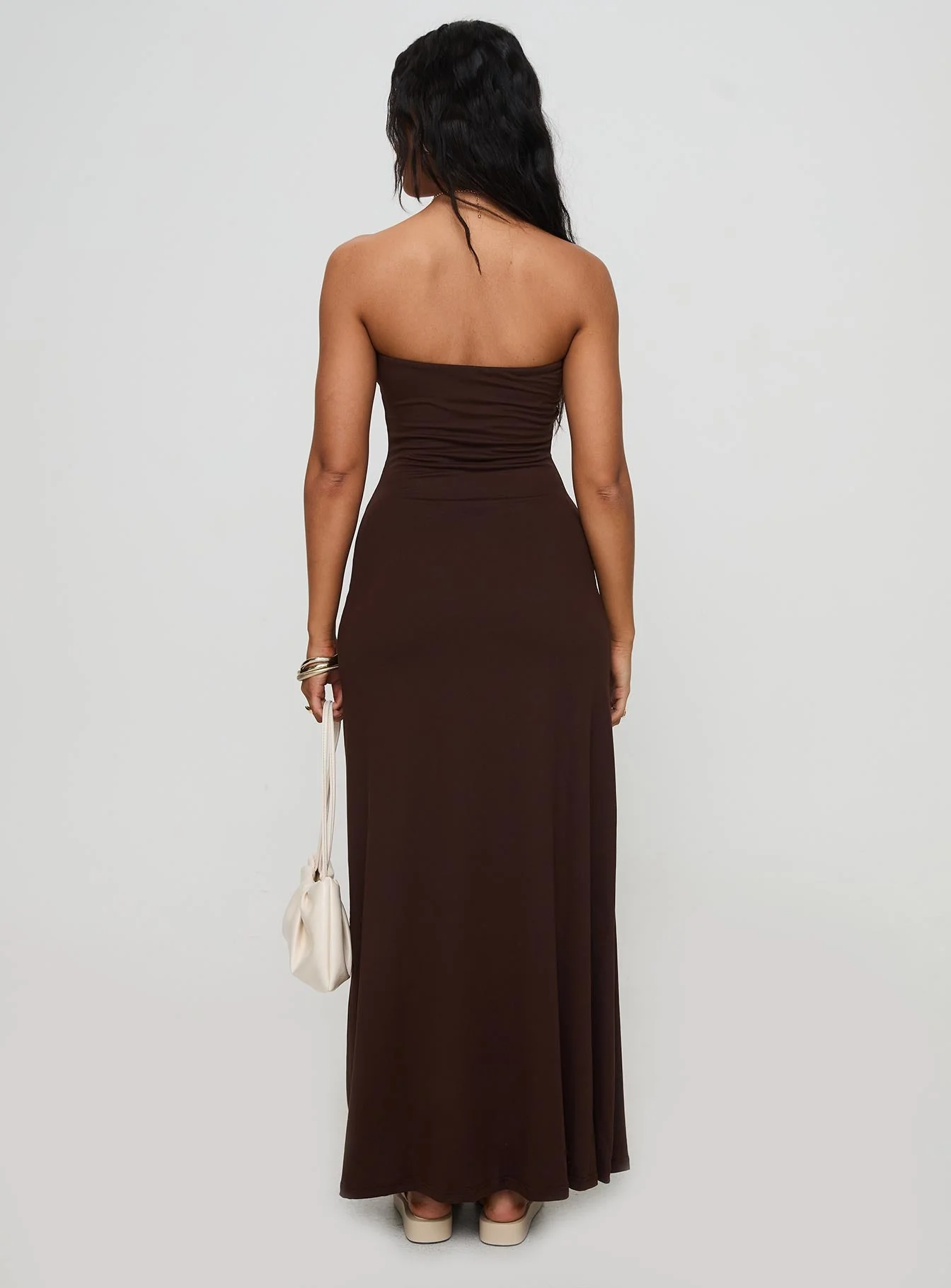 Bellaire Strapless Maxi Dress Brown - Image 4