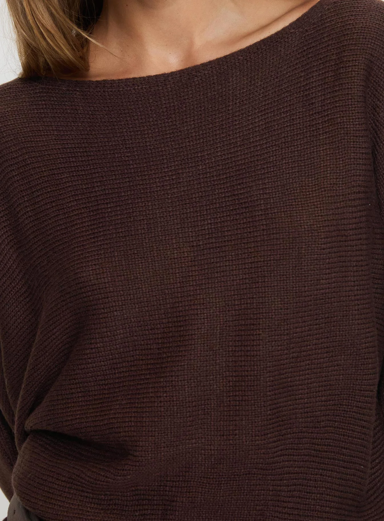 Bellamie Long Sleeve Mini Dress Chocolate - Image 6