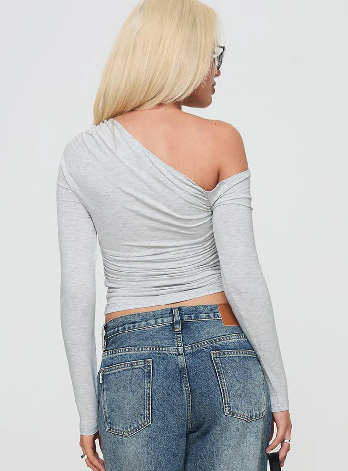 Beller Long Sleeve Top Grey - Image 5