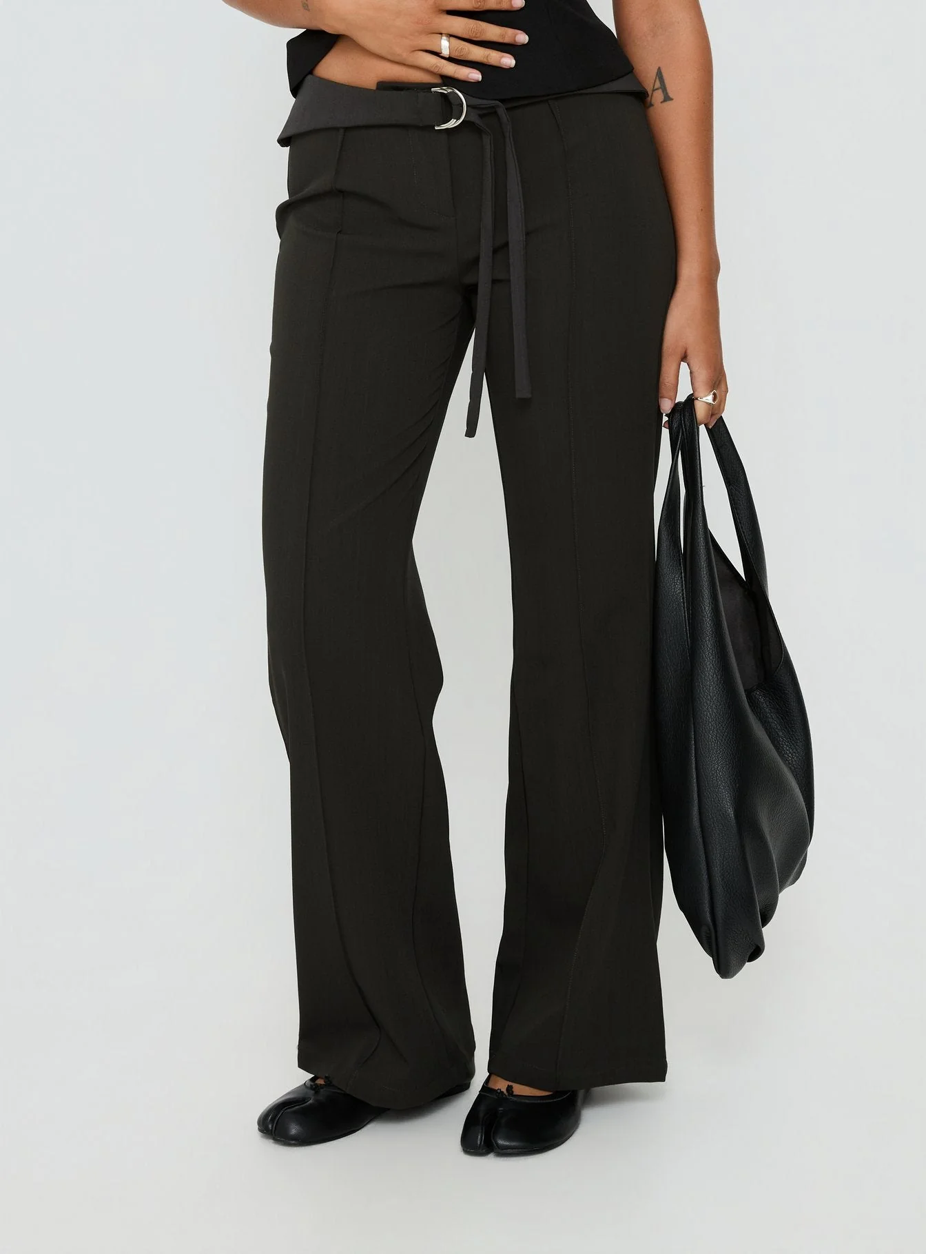 Belvia Layered Mid Rise Pants Slate Grey - Image 2