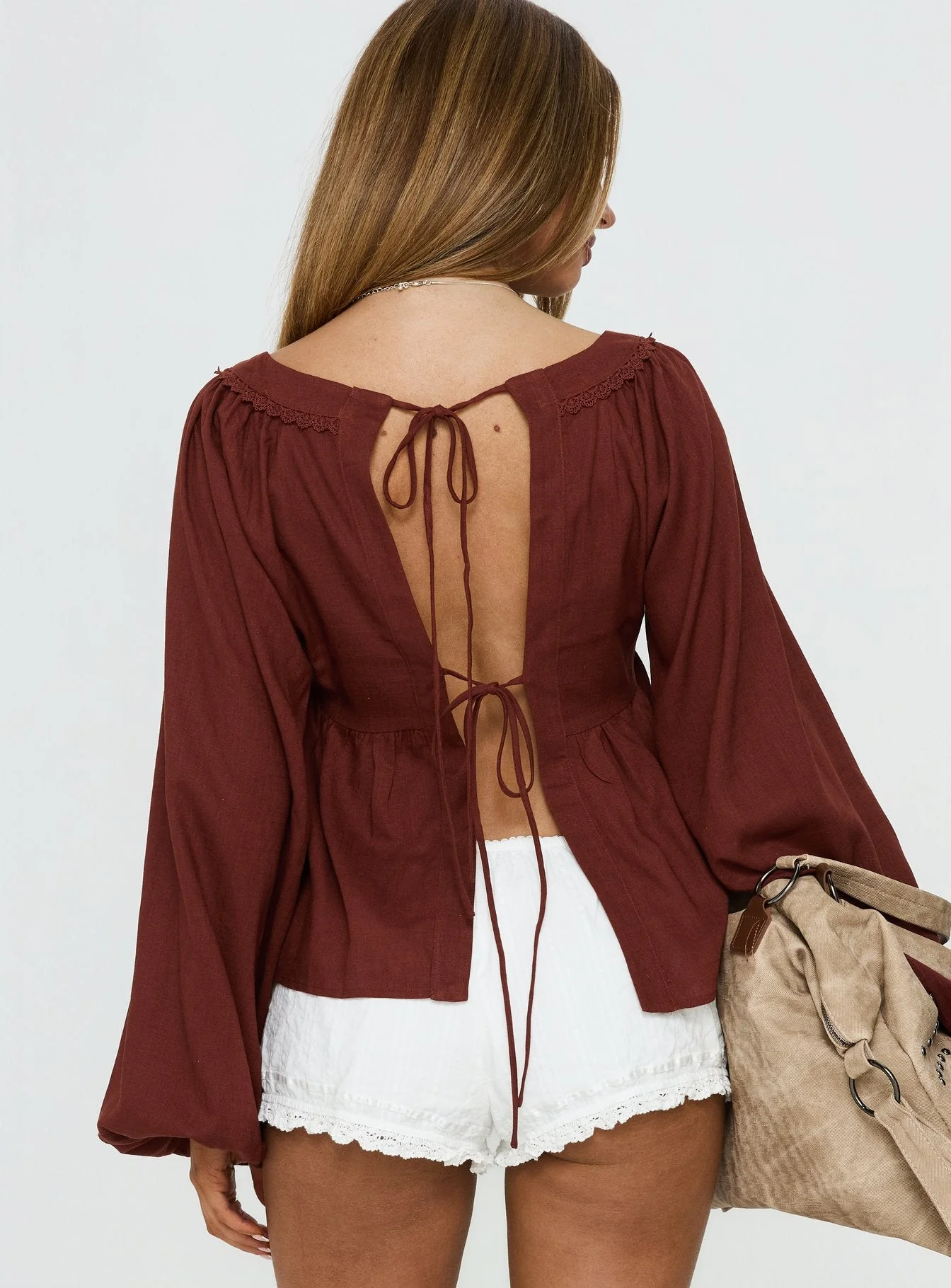 Benjie Long Sleeve Top Chocolate - Image 4