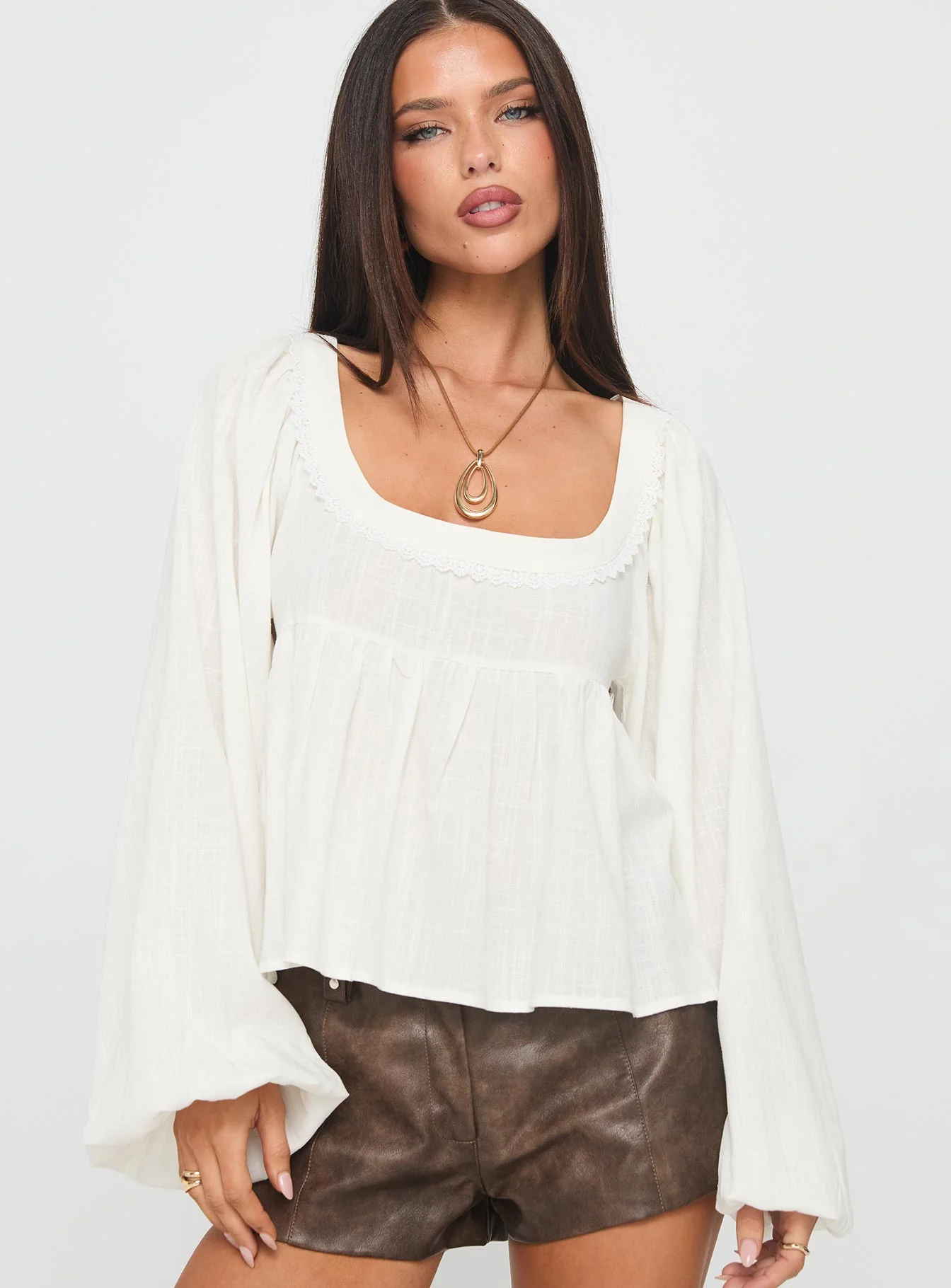Benjie Long Sleeve Top White - Image 2