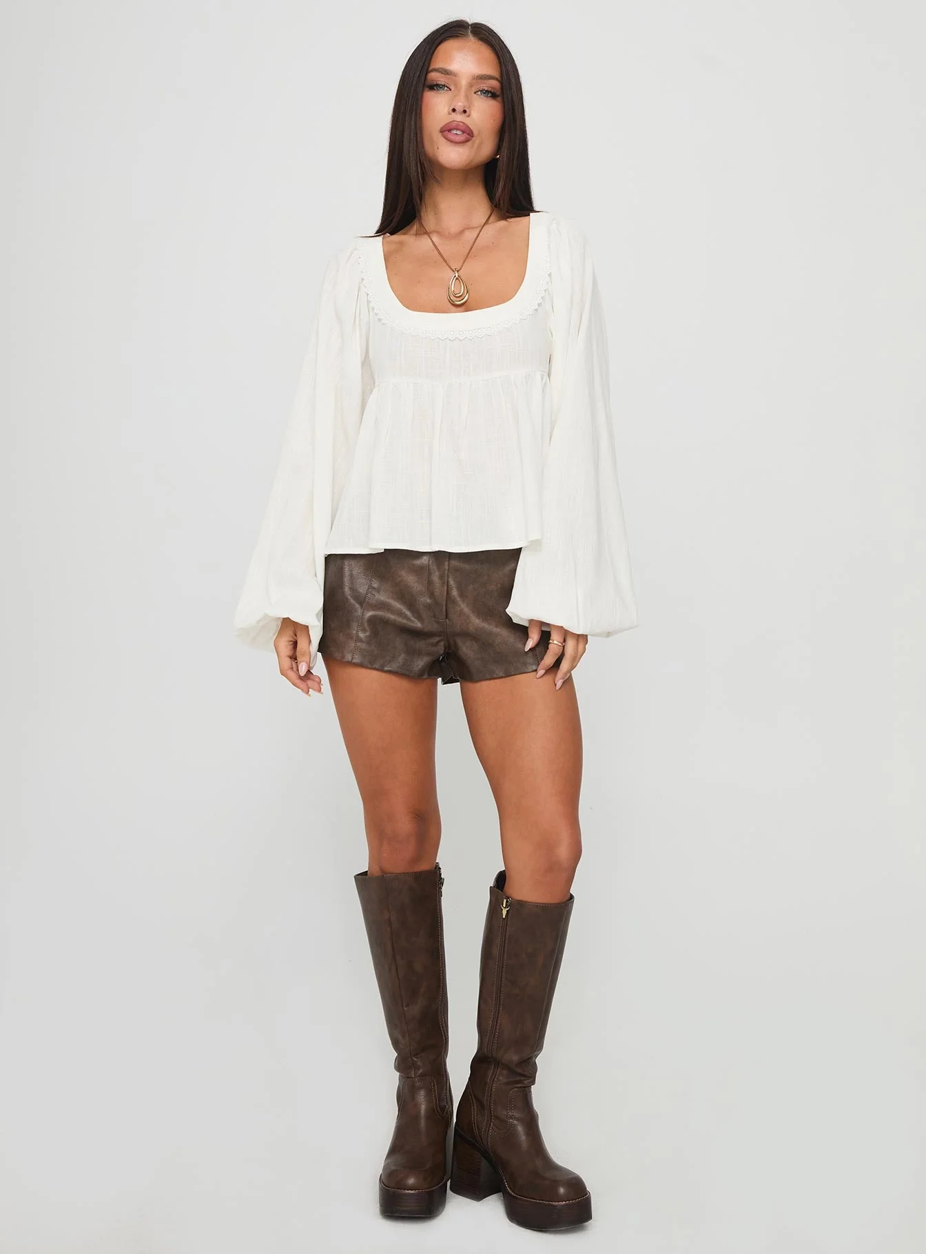 Benjie Long Sleeve Top White - Image 3