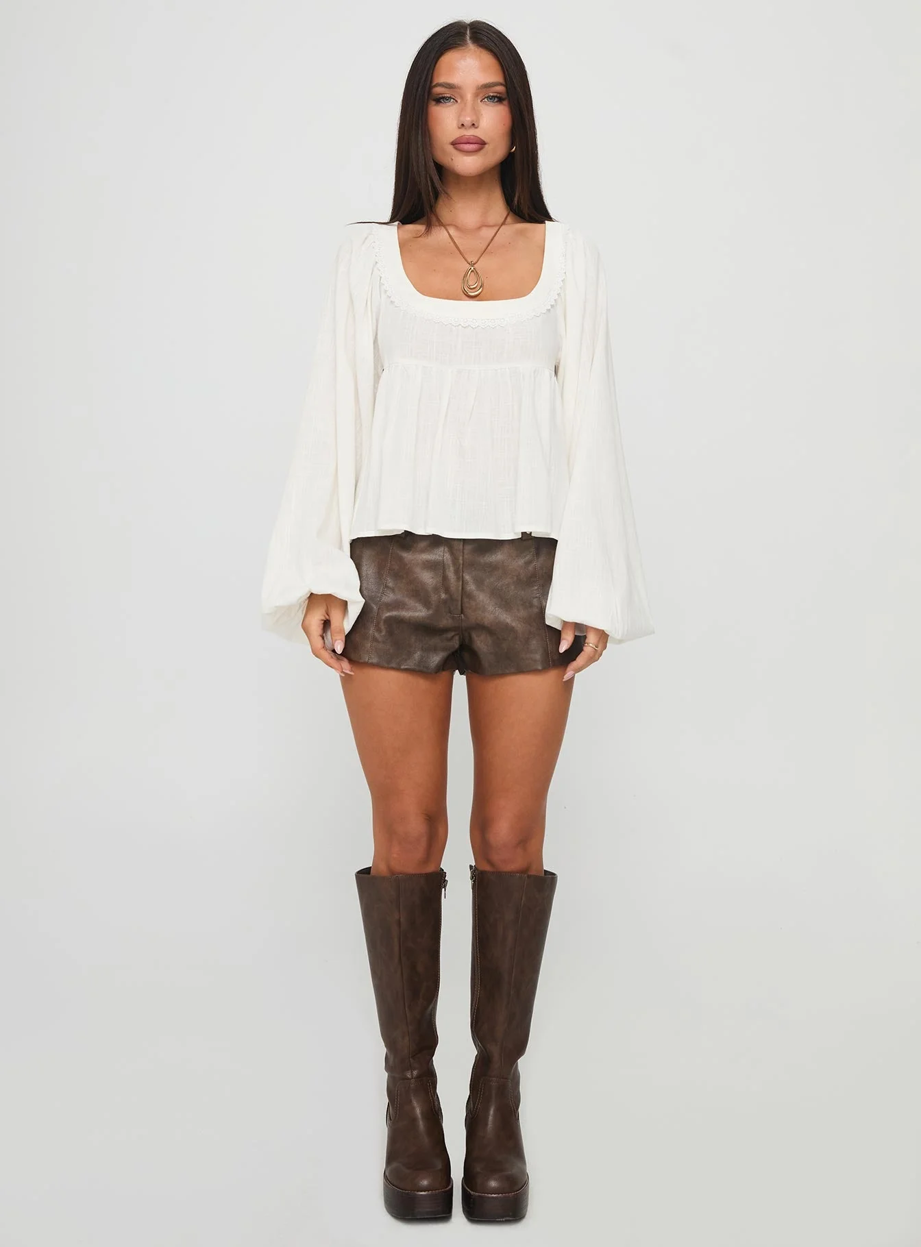 Benjie Long Sleeve Top White - Image 7