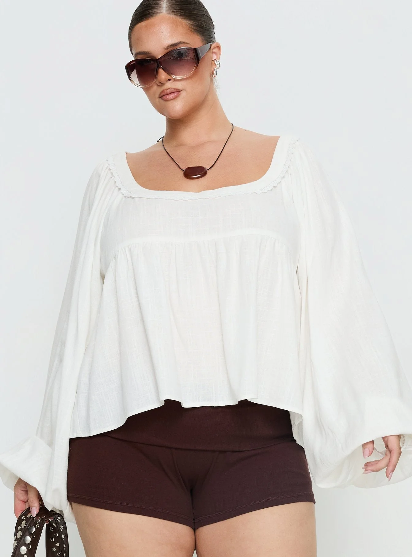 Benjie Long Sleeve Top White Curve - Image 2