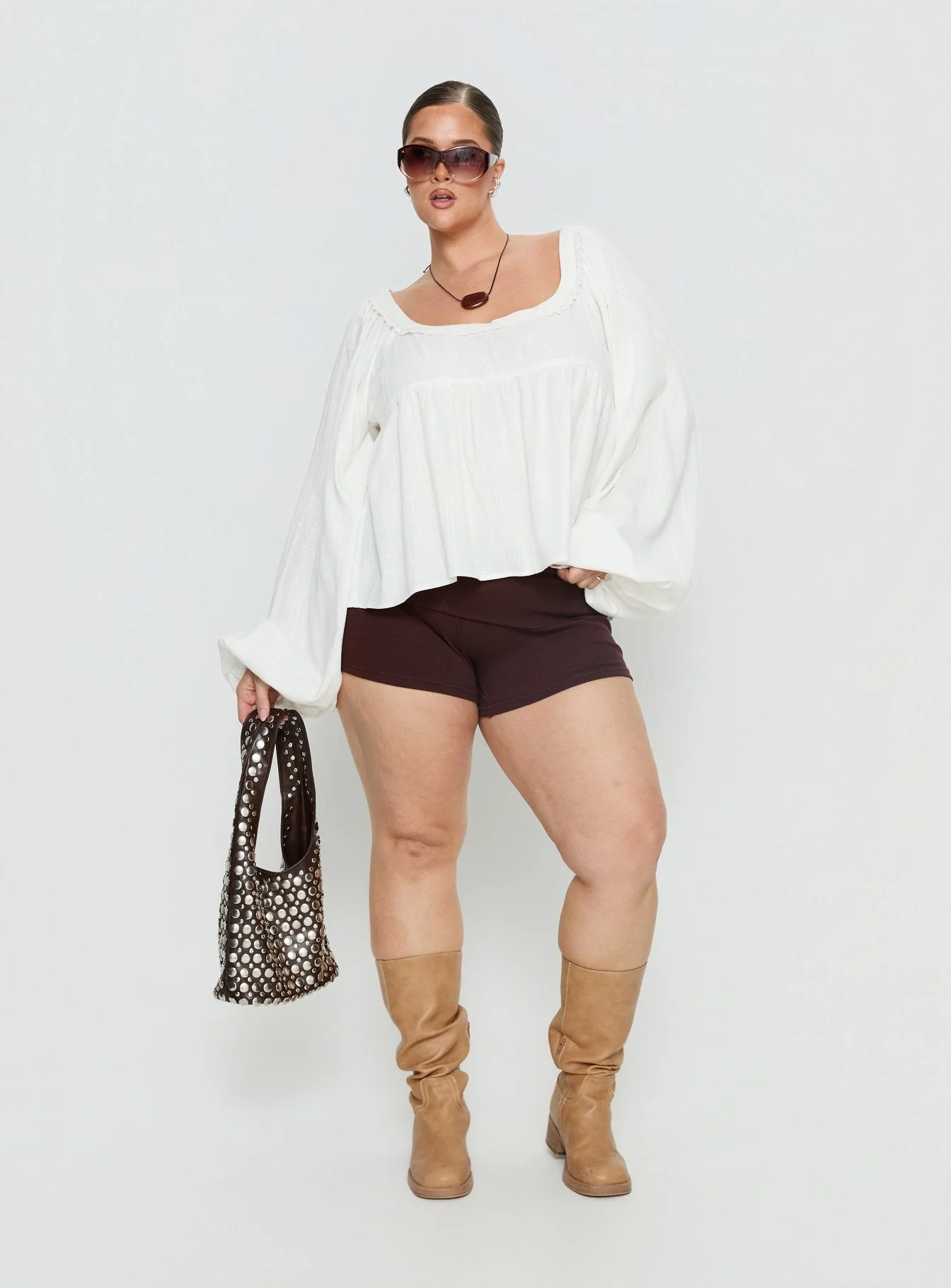 Benjie Long Sleeve Top White Curve - Image 3