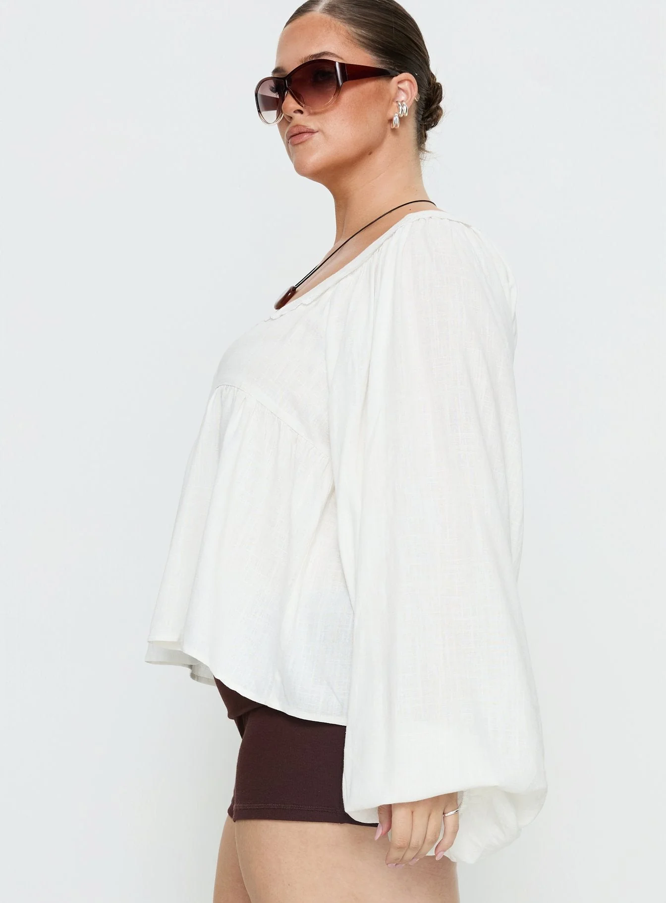 Benjie Long Sleeve Top White Curve - Image 4