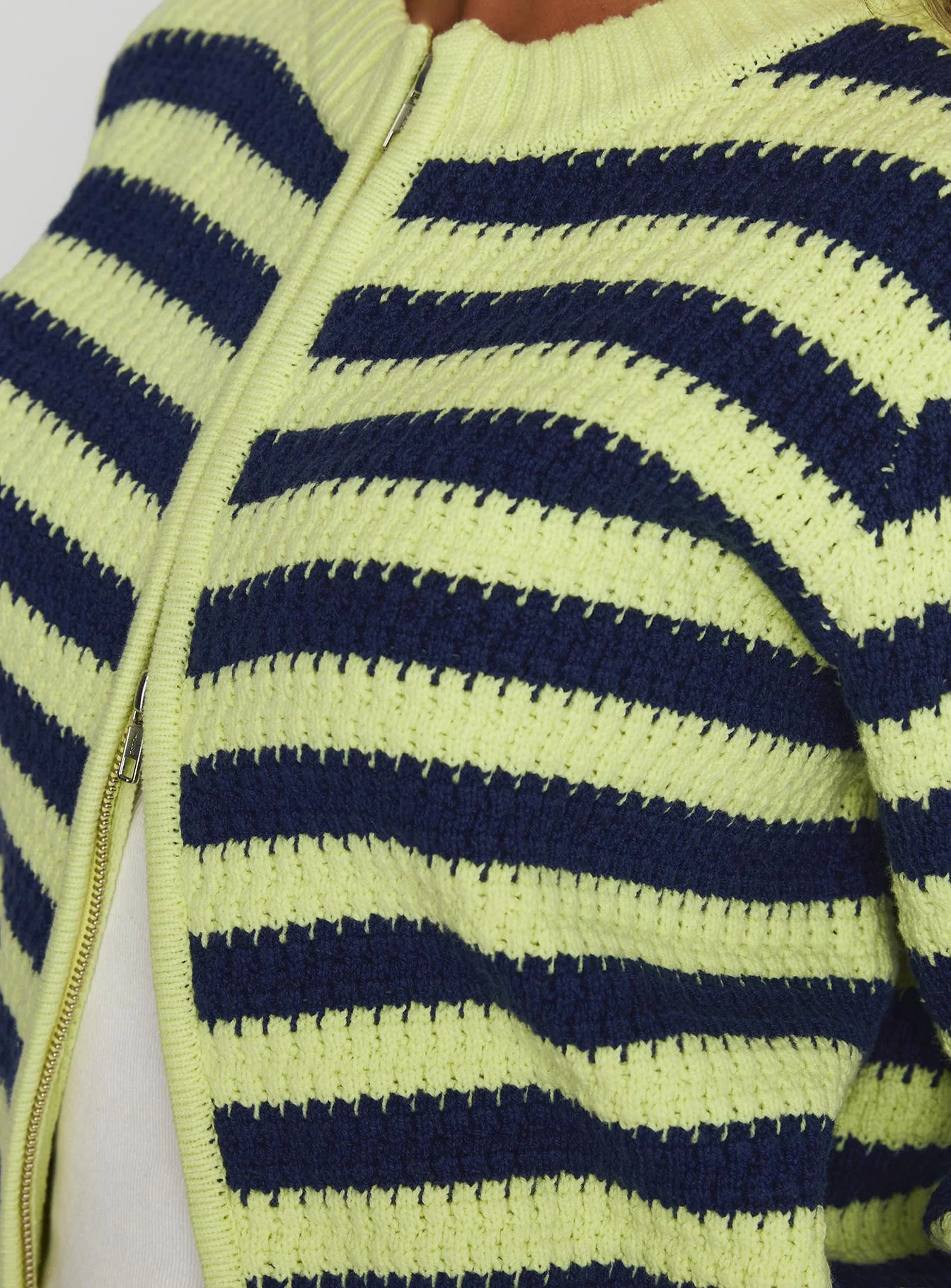 Best Time Knit Cardigan Green Stripe - Image 5