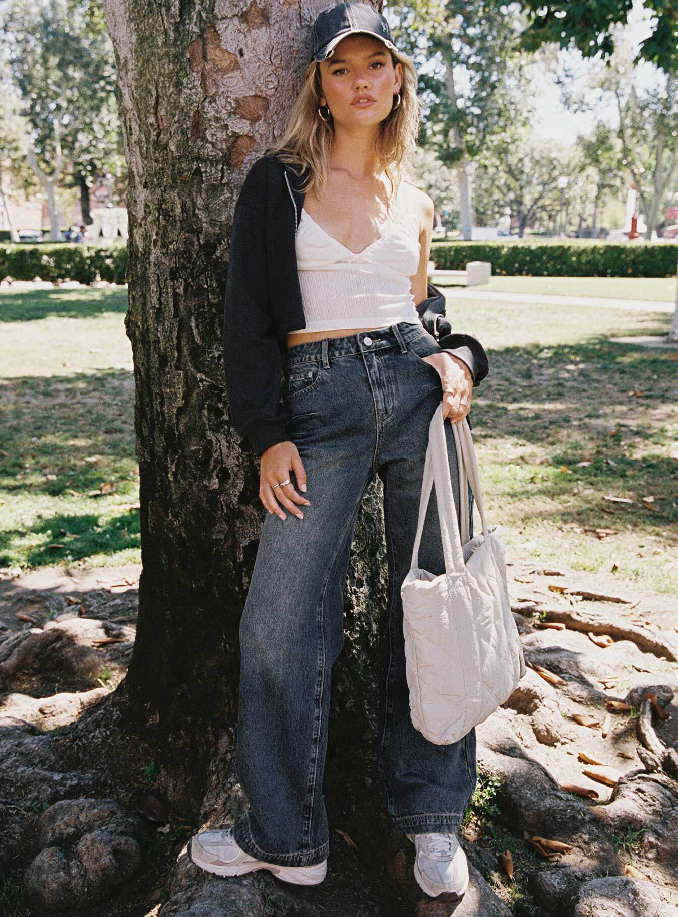 Betley High Rise Wide Leg Jeans Vintage Wash Denim - Image 3
