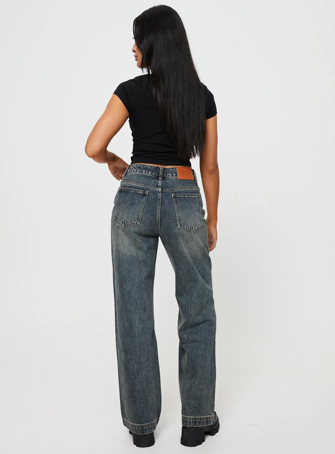 Betley High Rise Wide Leg Jeans Vintage Wash Denim - Image 8