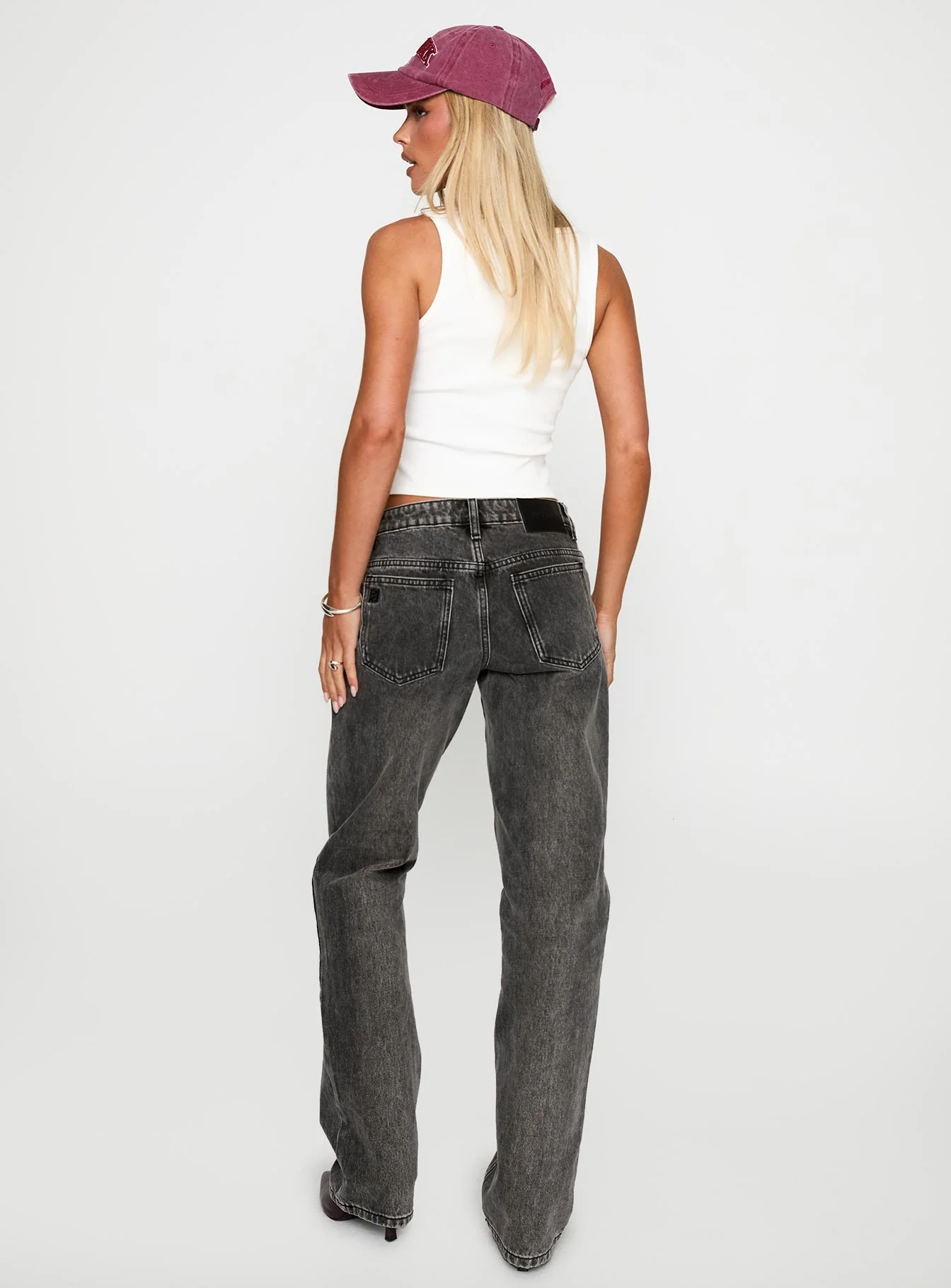 Better Half Low Rise Straight Leg Jeans Charcoal - Image 5