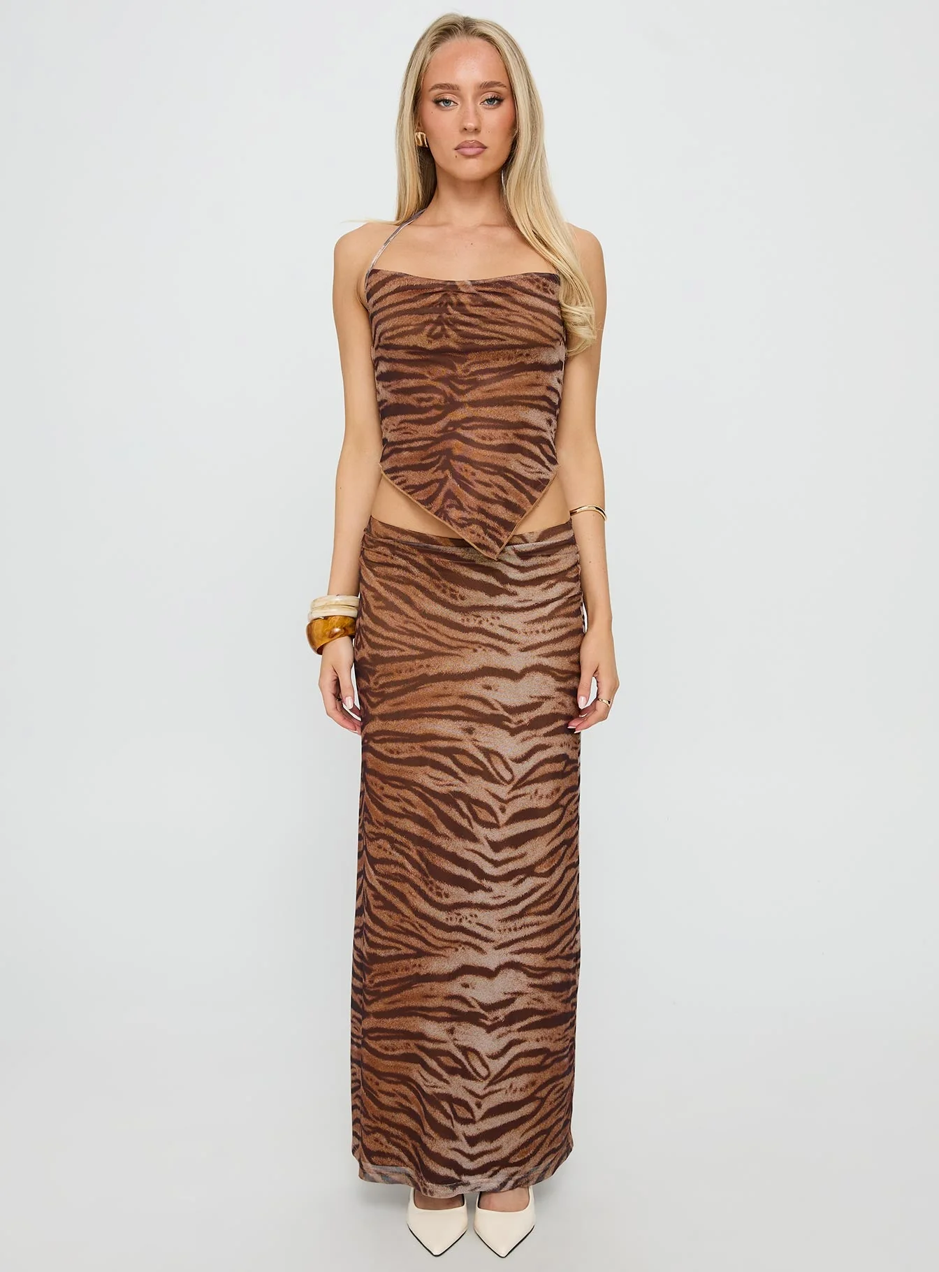 Better Now Cowl Neck Set Brown Tiger - Image 7