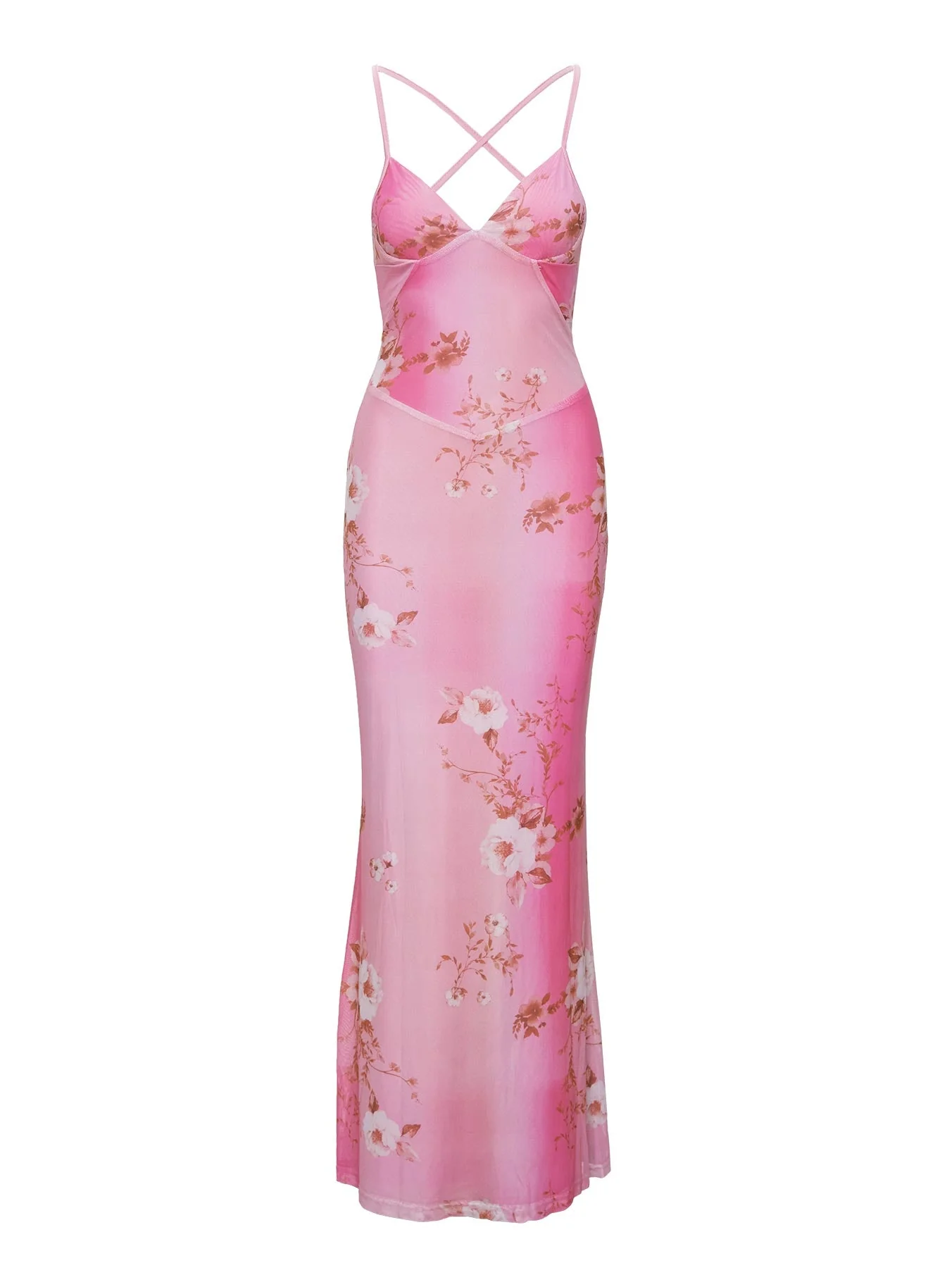 Beverlie Halter Maxi Dress Pink Floral - Image 6