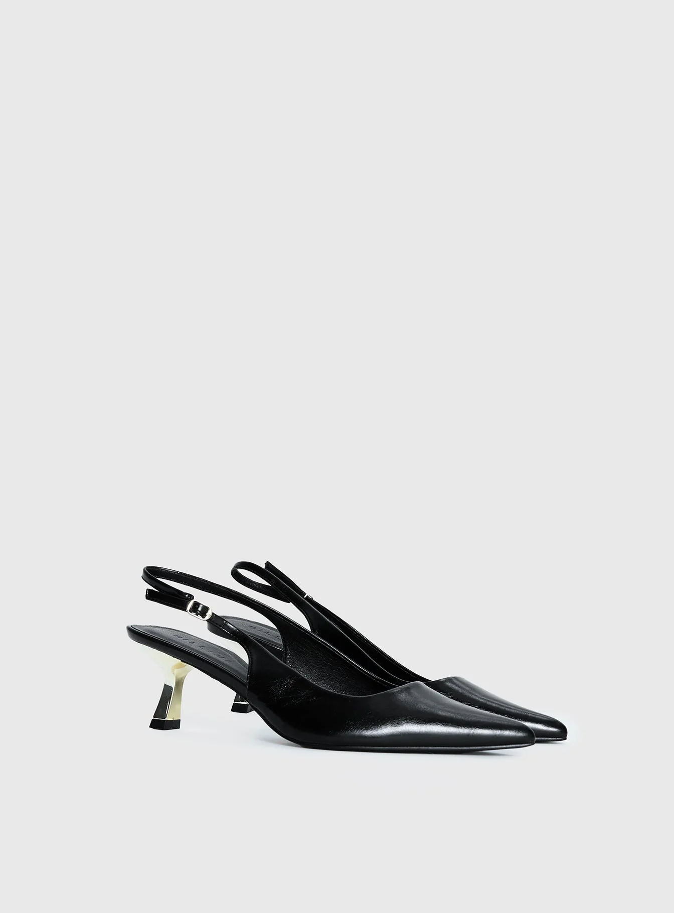 Billini Anaya Pointed Toe Heels Black / Gold - Image 2