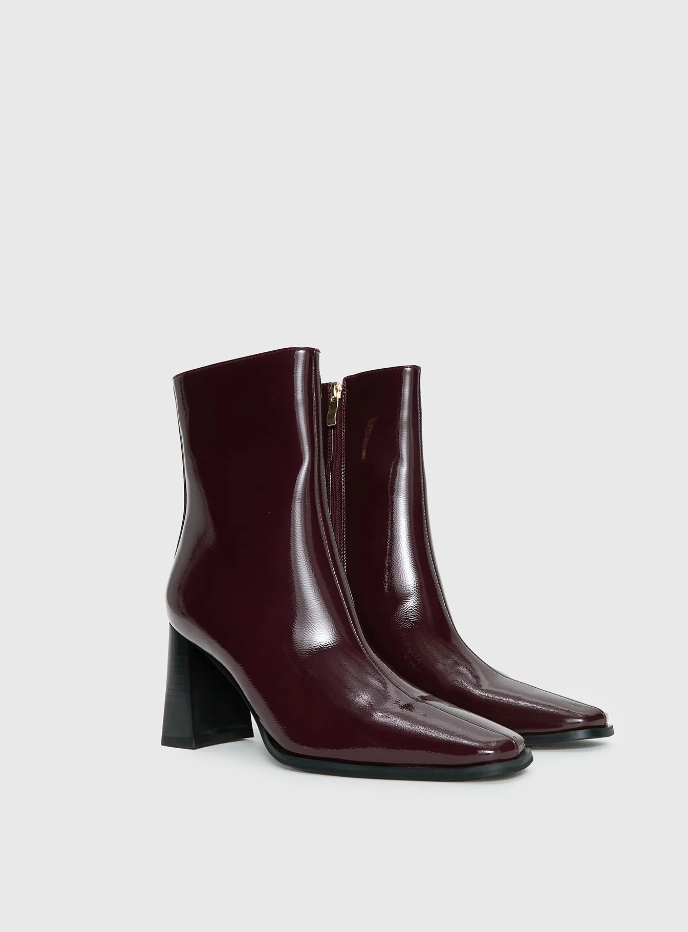 Billini Wez Boots Mulberry Crinkle Patent - Image 3