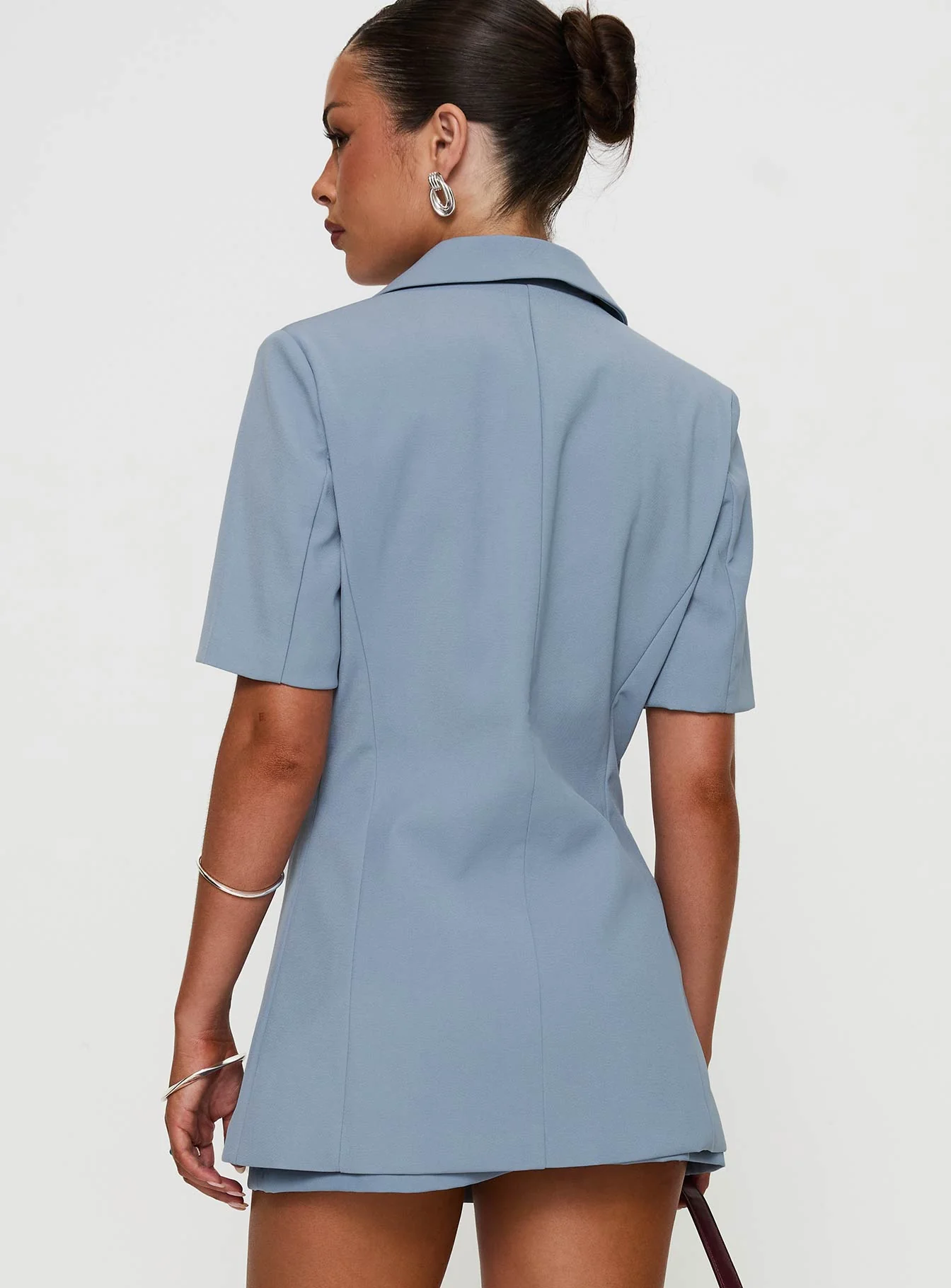 Bisou Bisou Short Sleeved Blazer Blue - Image 5