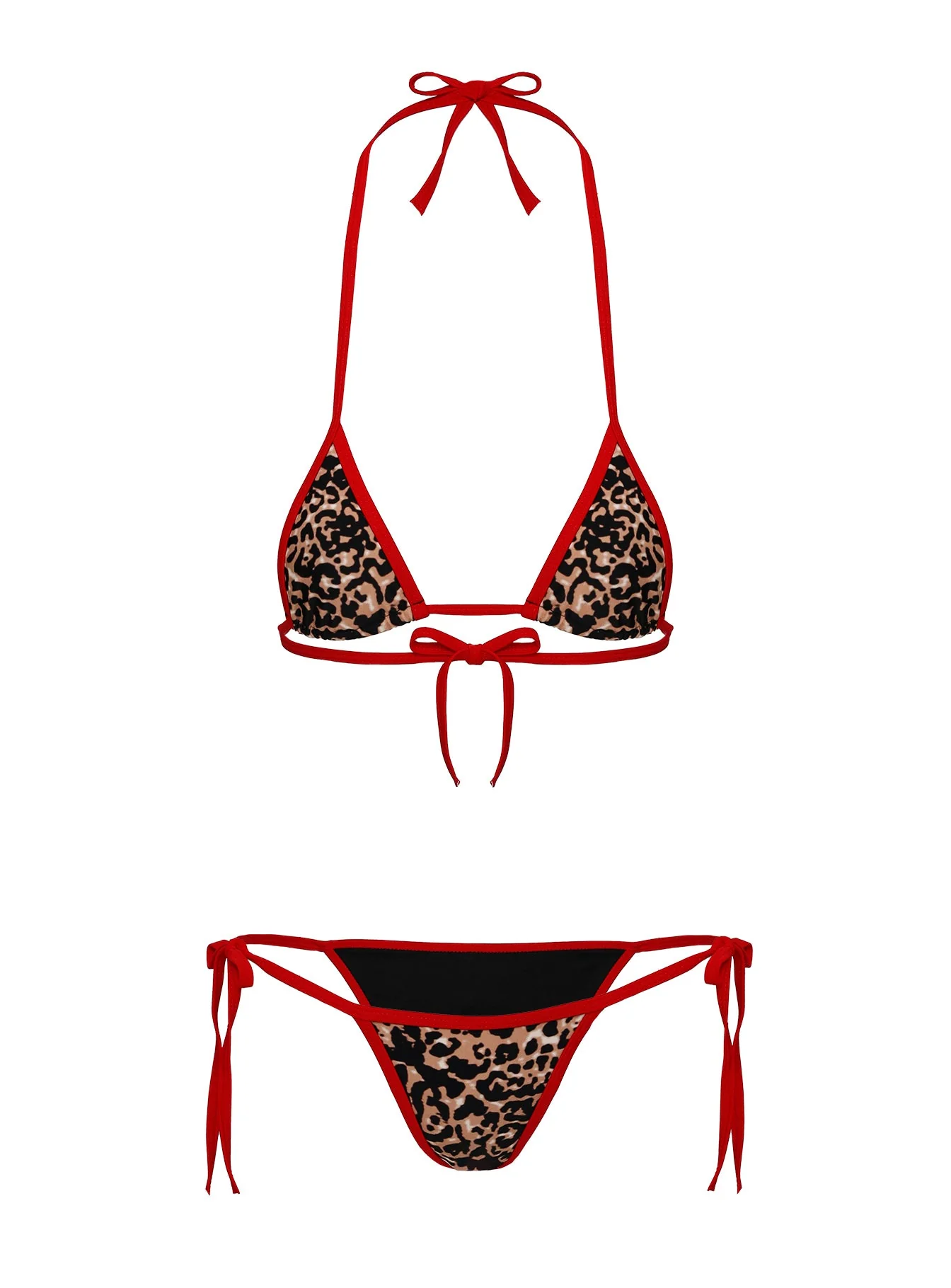 Blaylock Triangle Bikini Top Red / Leopard - Image 7