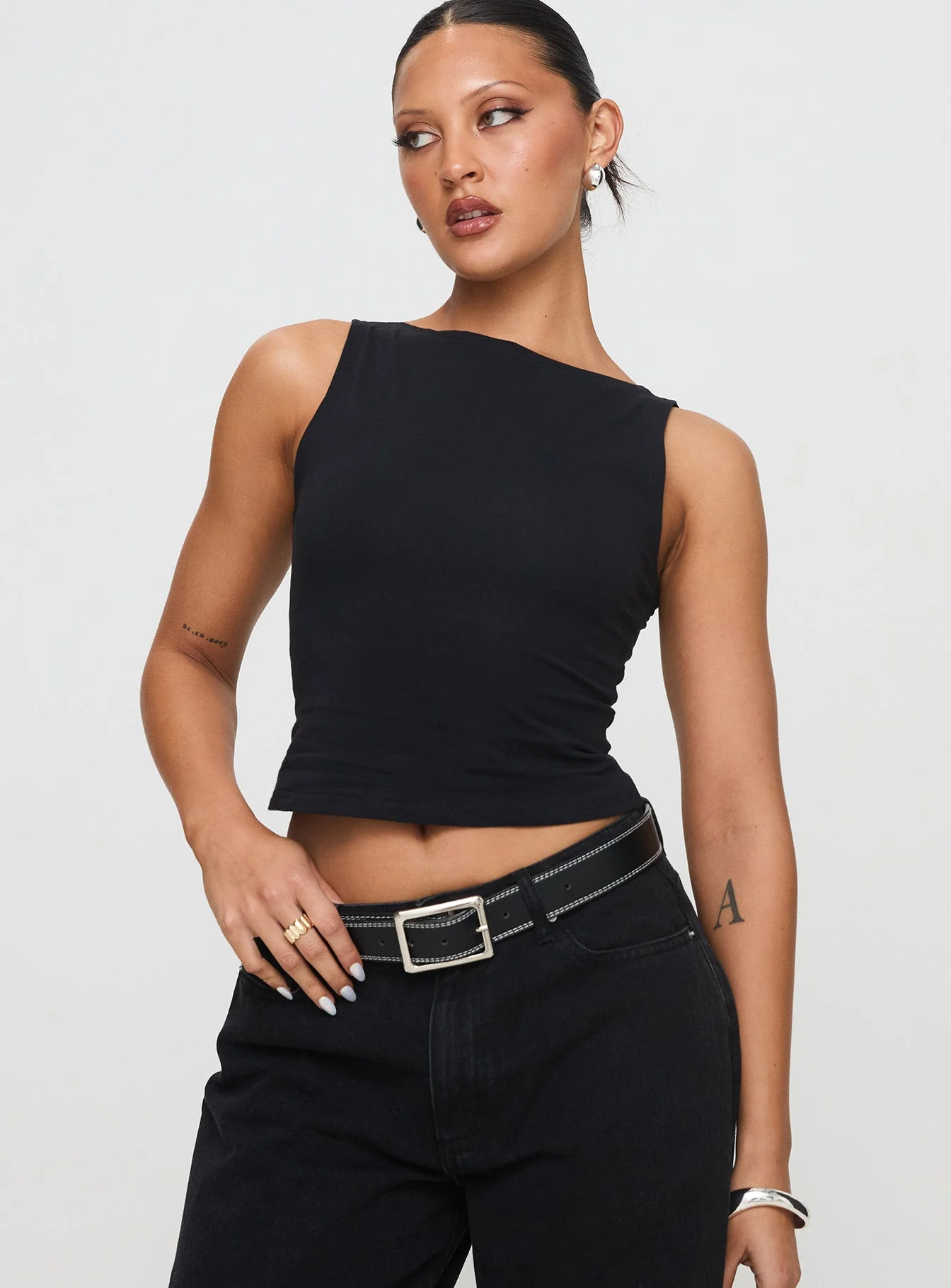 Bleeker High Neck Top Black - Image 2