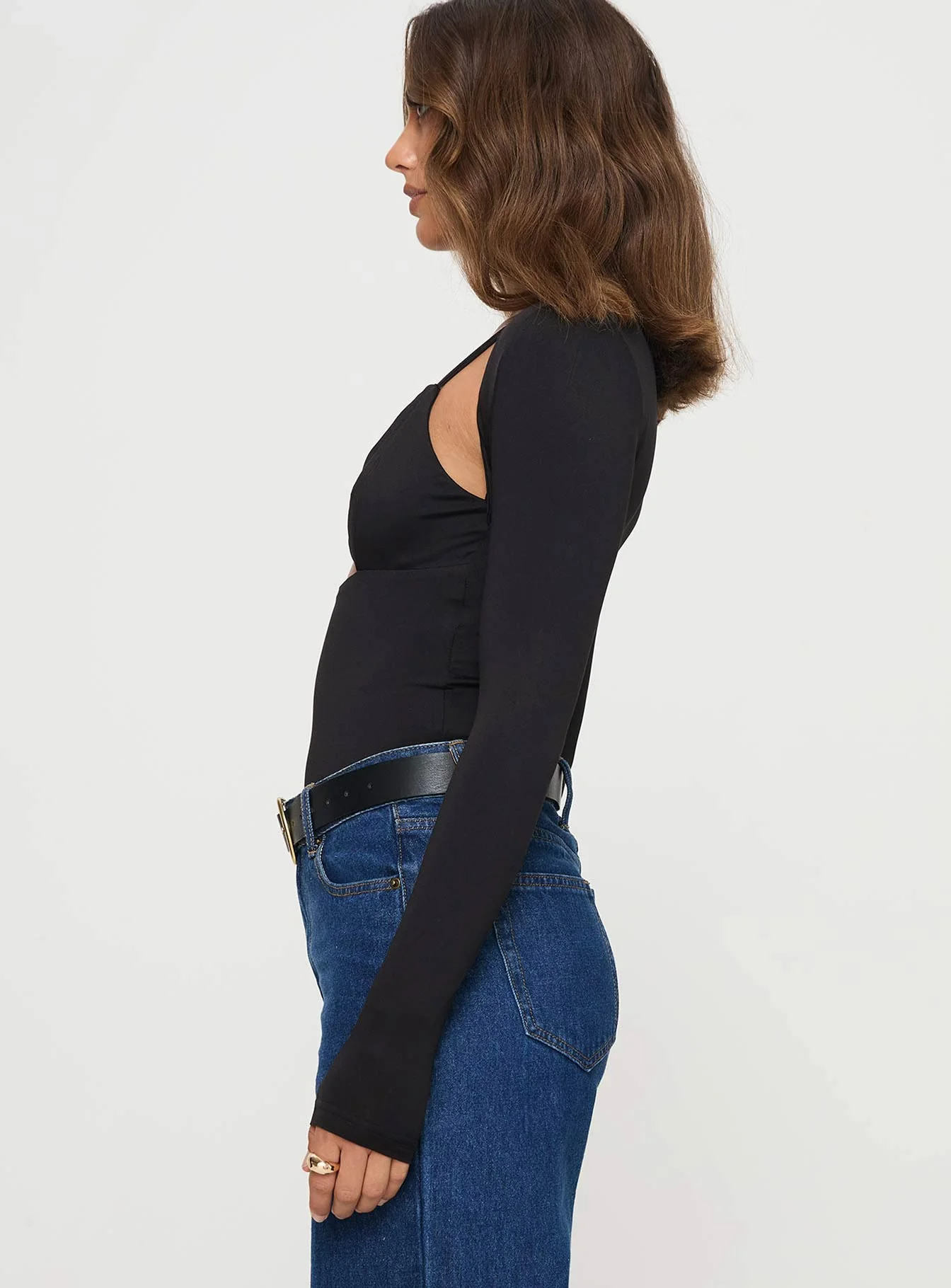 Bolden Long Sleeve Bodysuit Black - Image 3