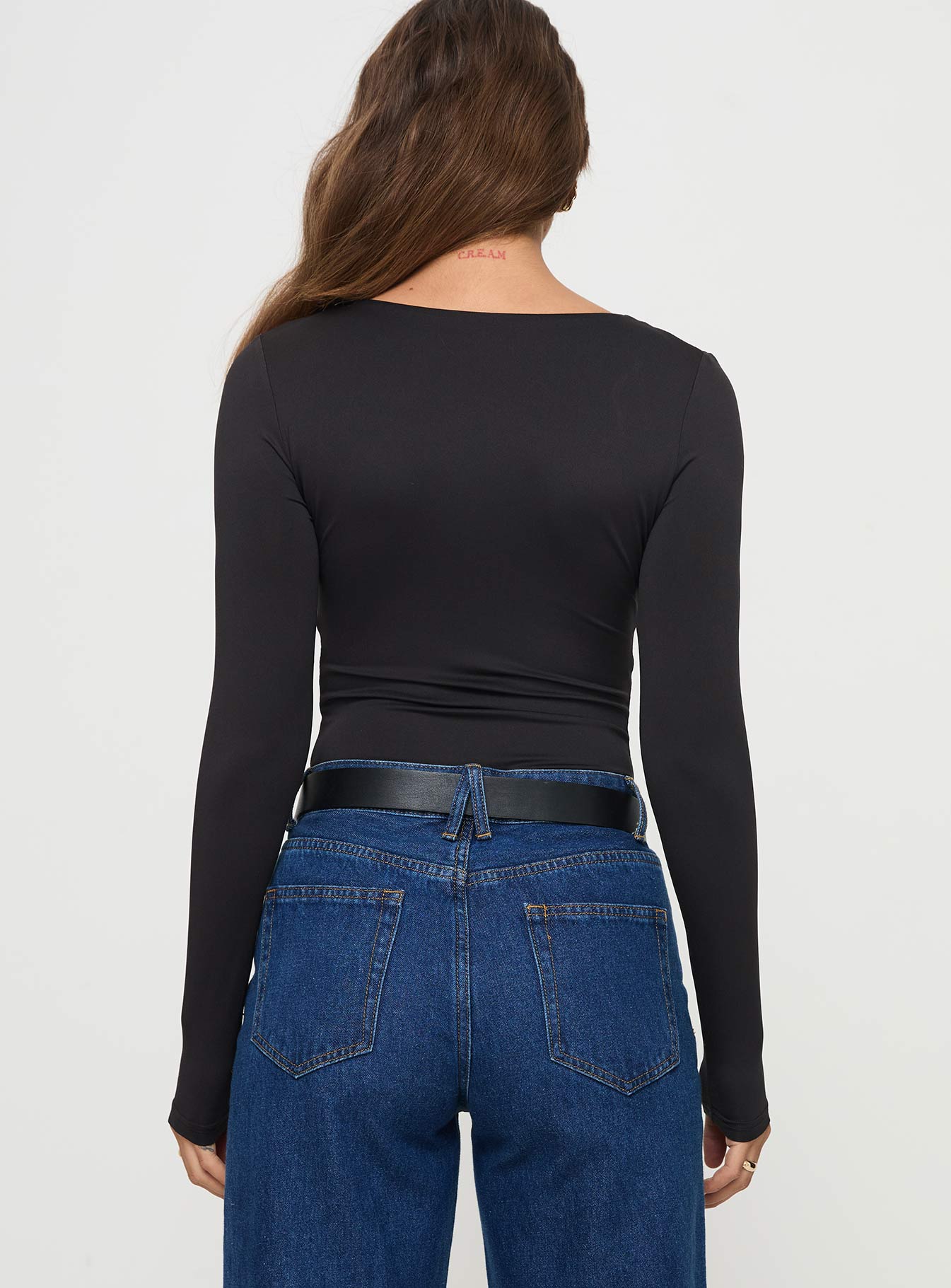 Bolden Long Sleeve Bodysuit Black - Image 4