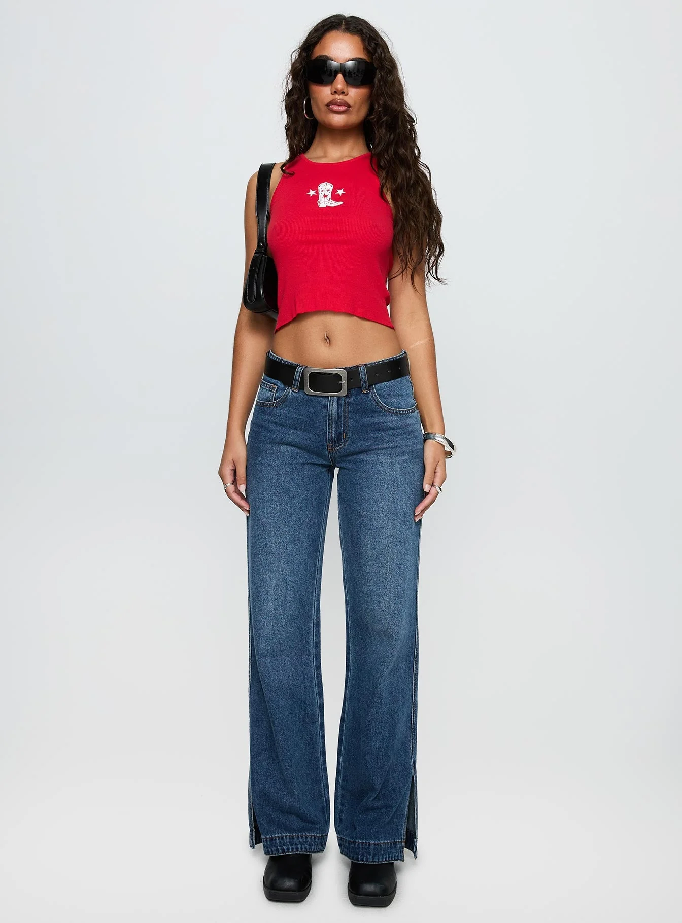 Boot Scootin Graphic Tank Top Red - Image 7