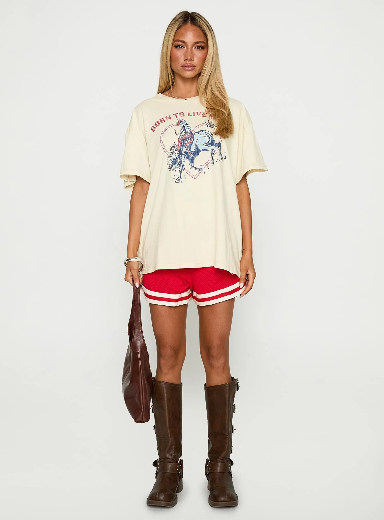Born To Live Wild Graphic Top White - Image 6