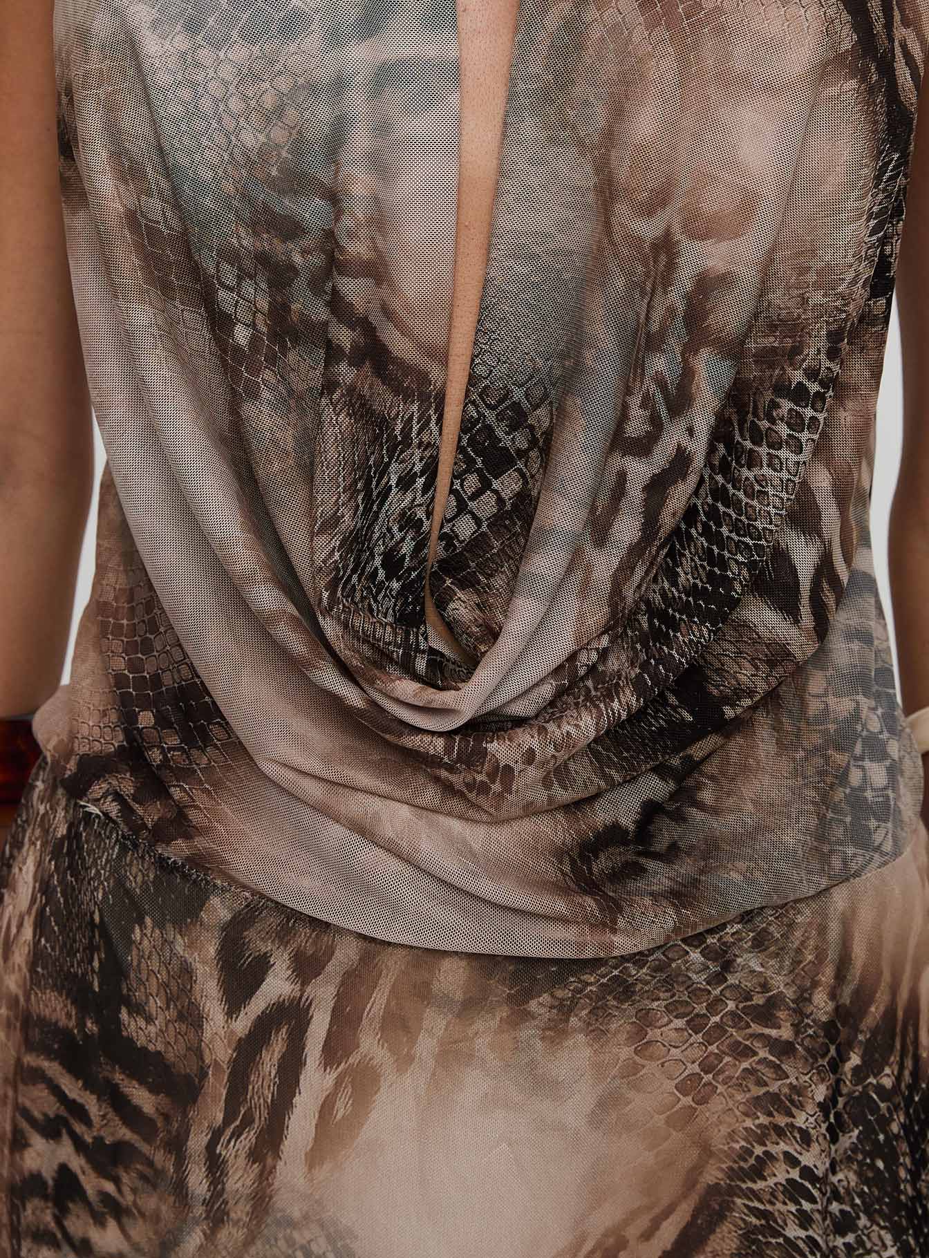 Bossa Nova Halter Mini Dress Snake - Image 6