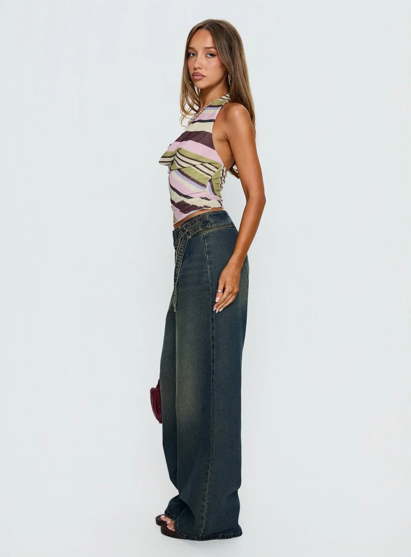 Boxie Mid Rise Wide Leg Jeans Vintage Wash - Image 4