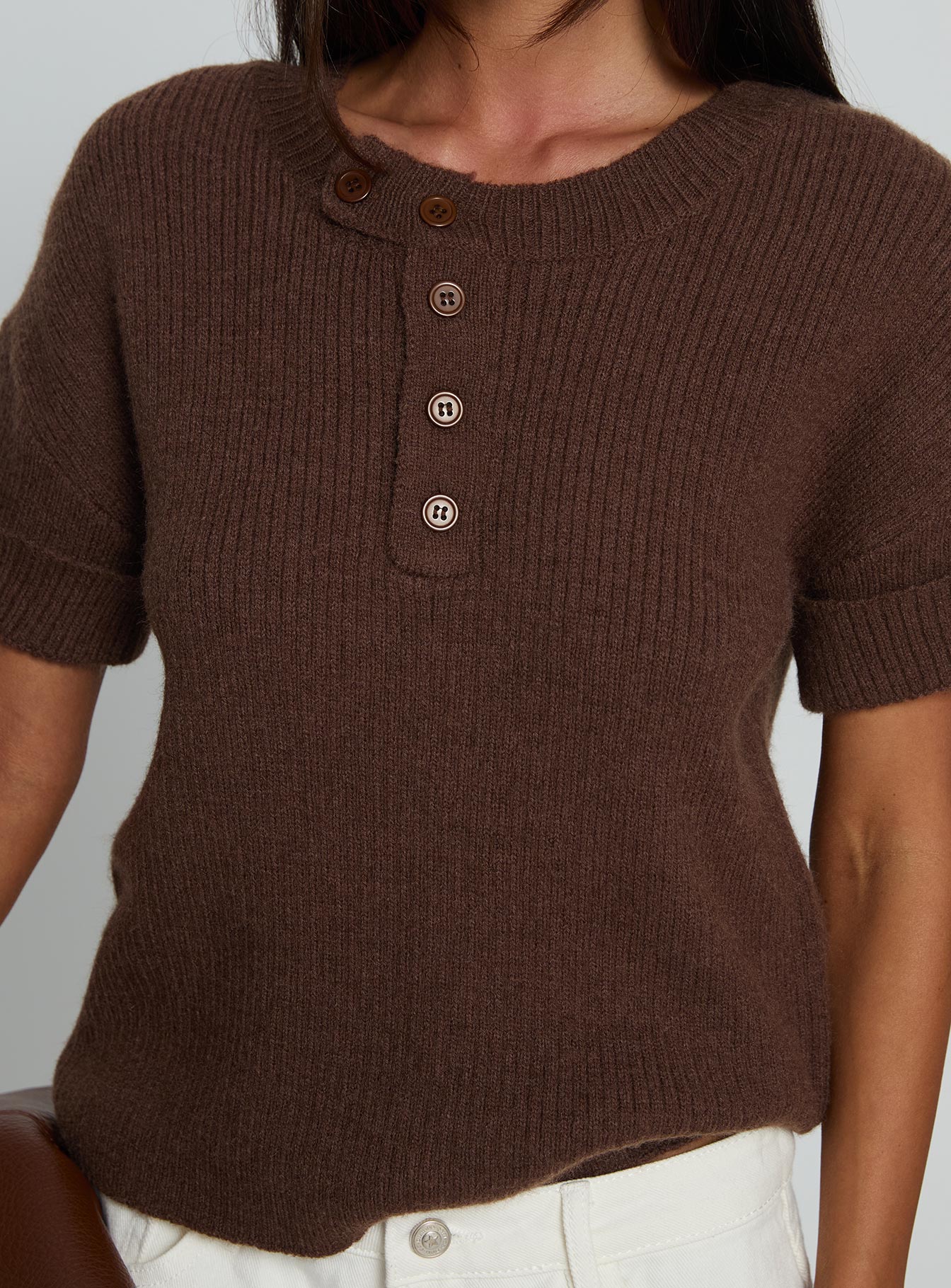 Brandii Button Up Top Chocolate - Image 6