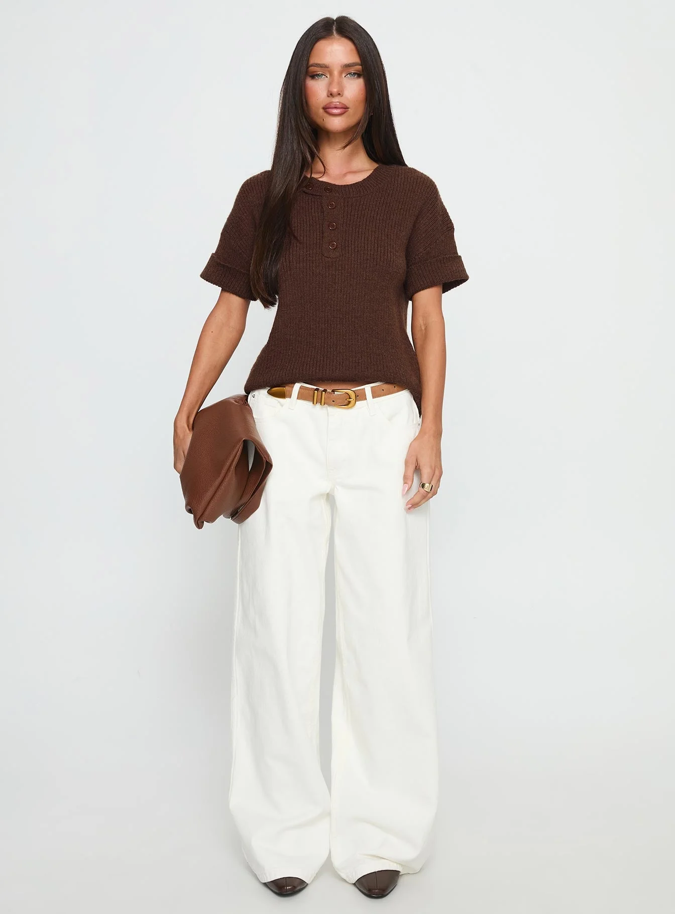 Brandii Button Up Top Chocolate - Image 7