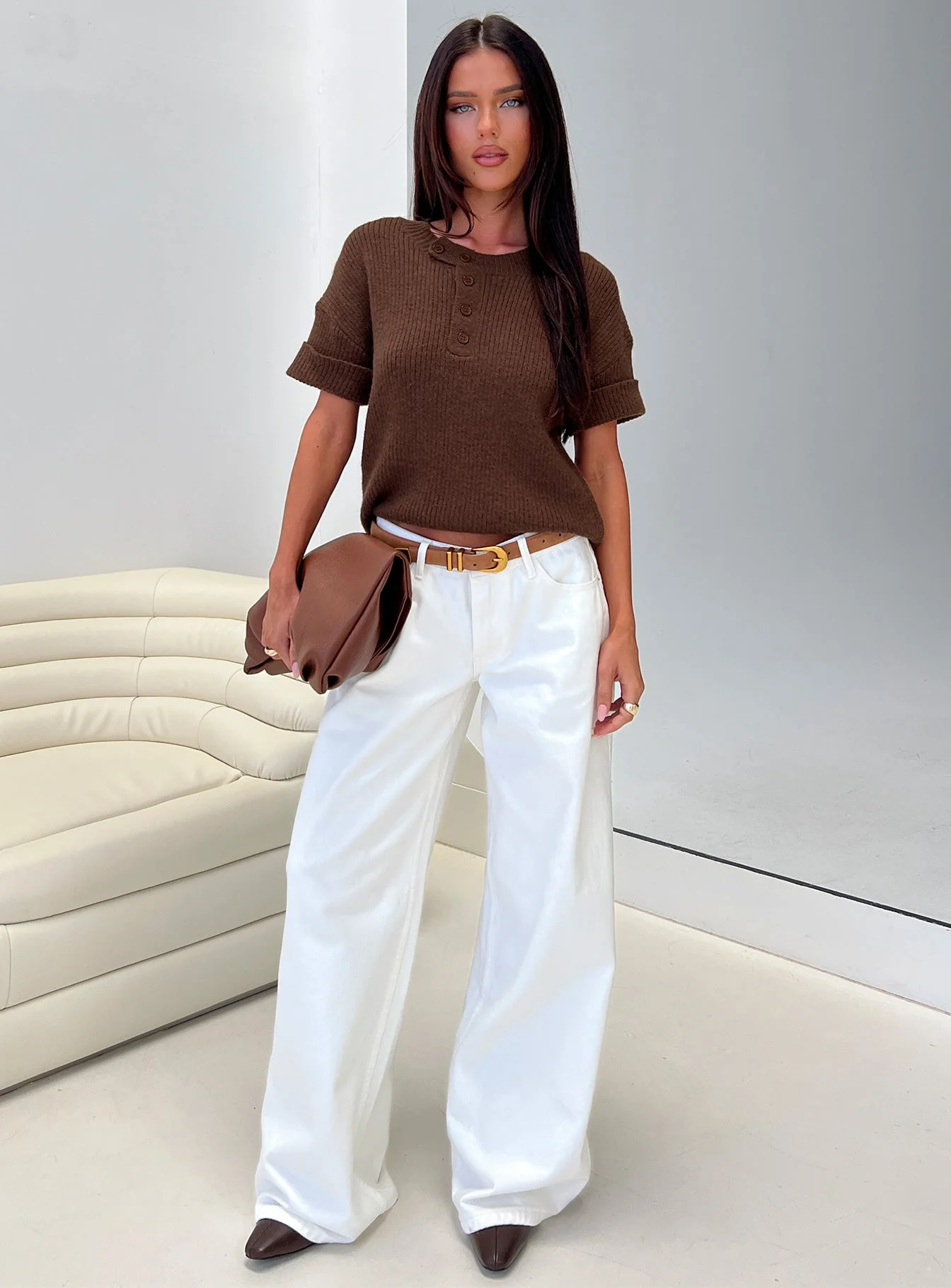 Brandii Button Up Top Chocolate - Image 8
