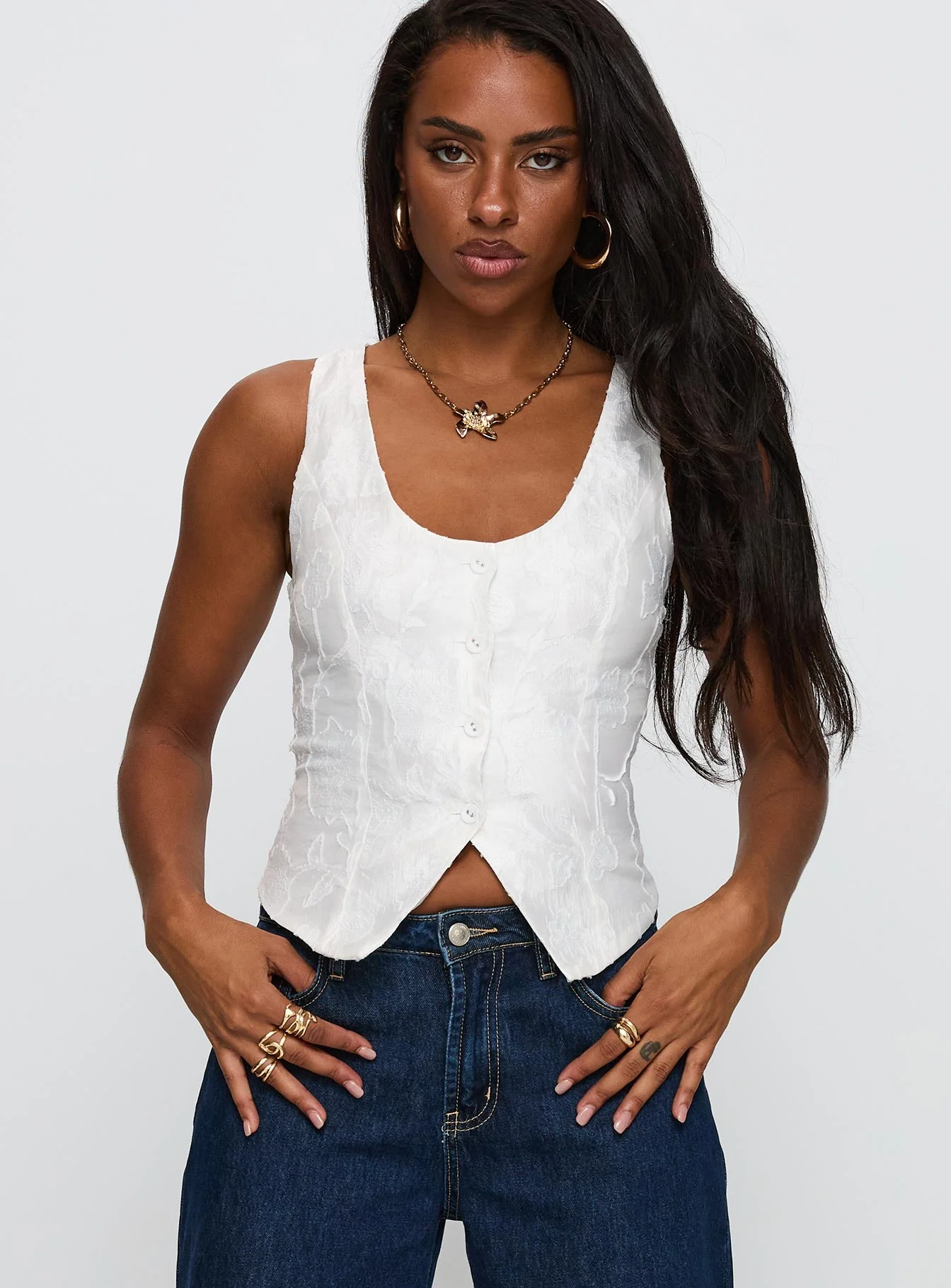 Breathless Embroidered Top White - Image 2