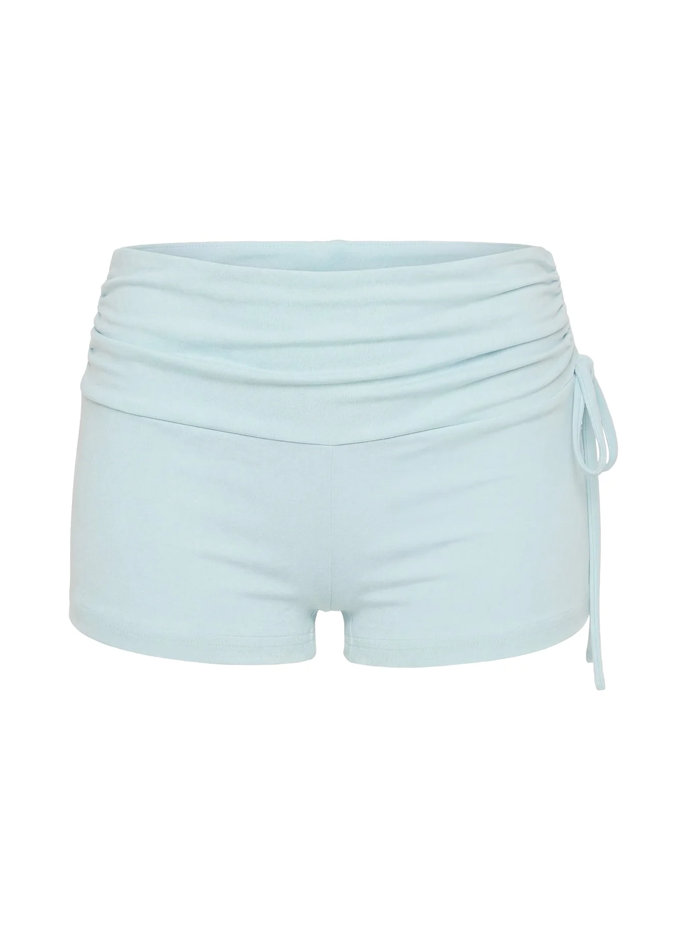 Daily Define Ruched Tie Side Micro Shorts Icy Blue - Image 9