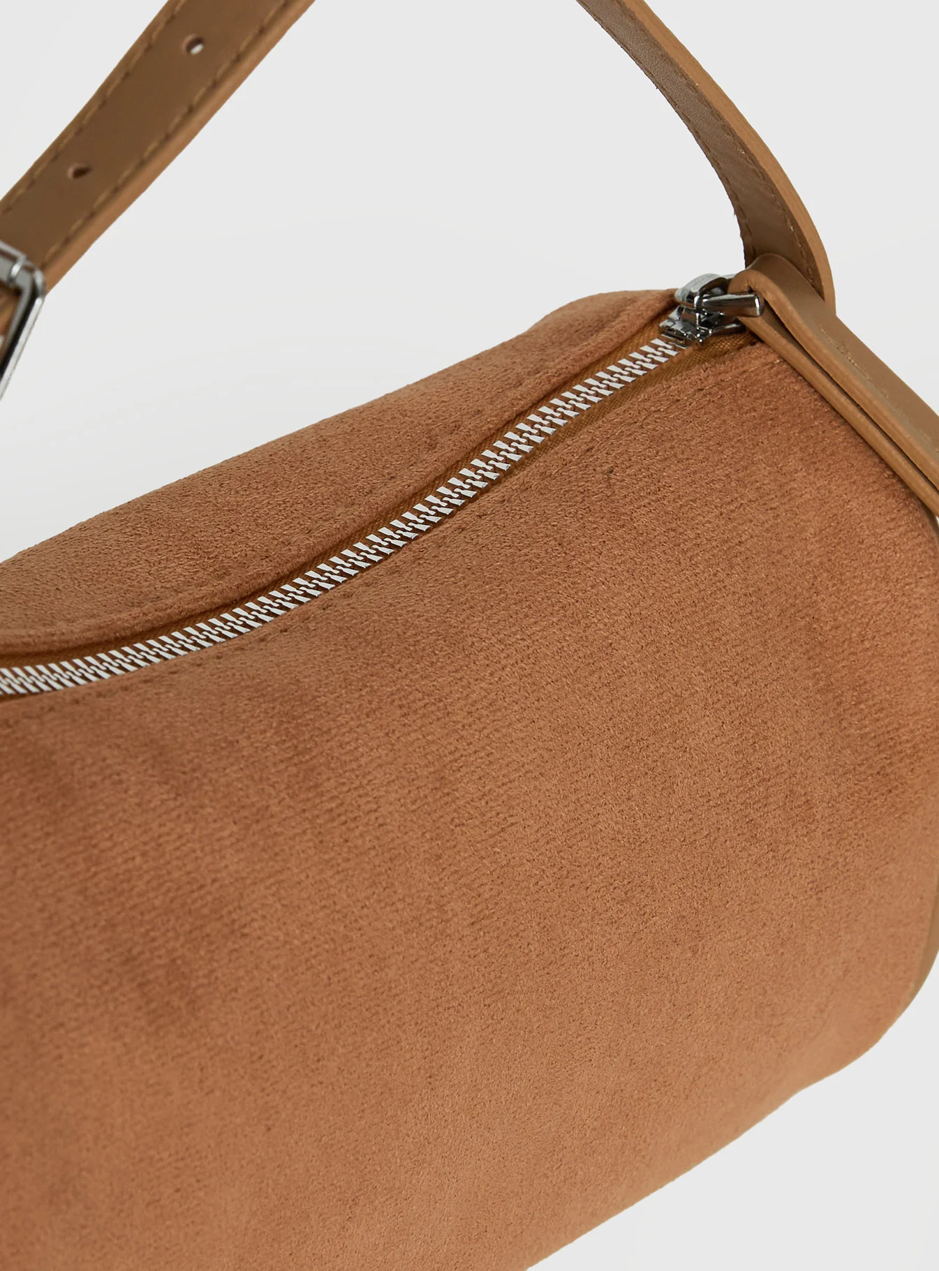 Brennah Faux Suede Shoulder Bag Tan - Image 4