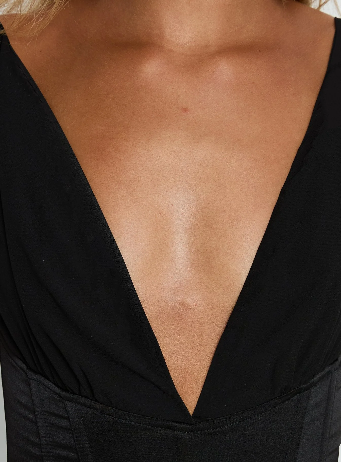 Briannah Contrast Corset Top Black - Image 7