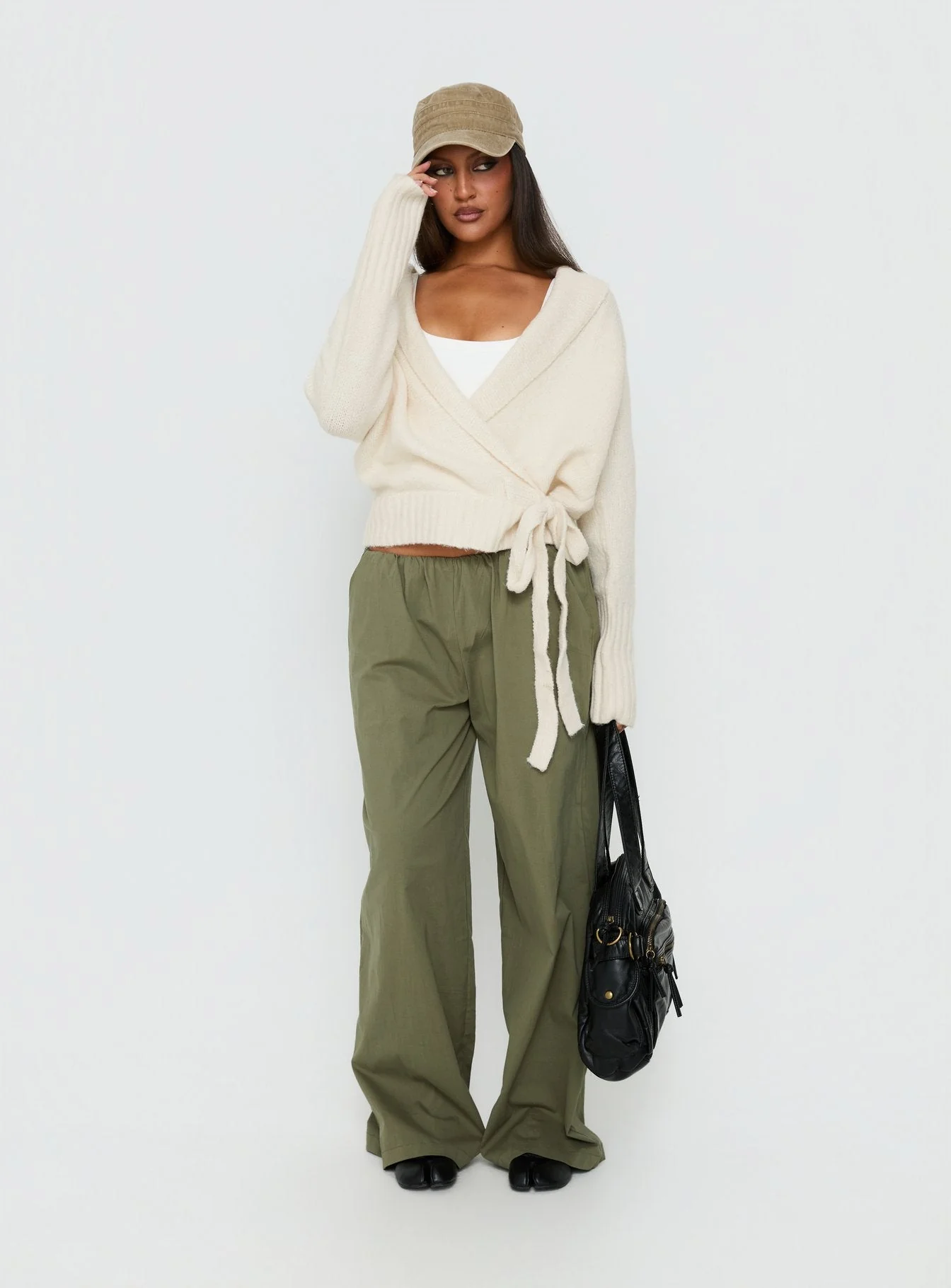 Briee Wrap Cardigan Cream - Image 3
