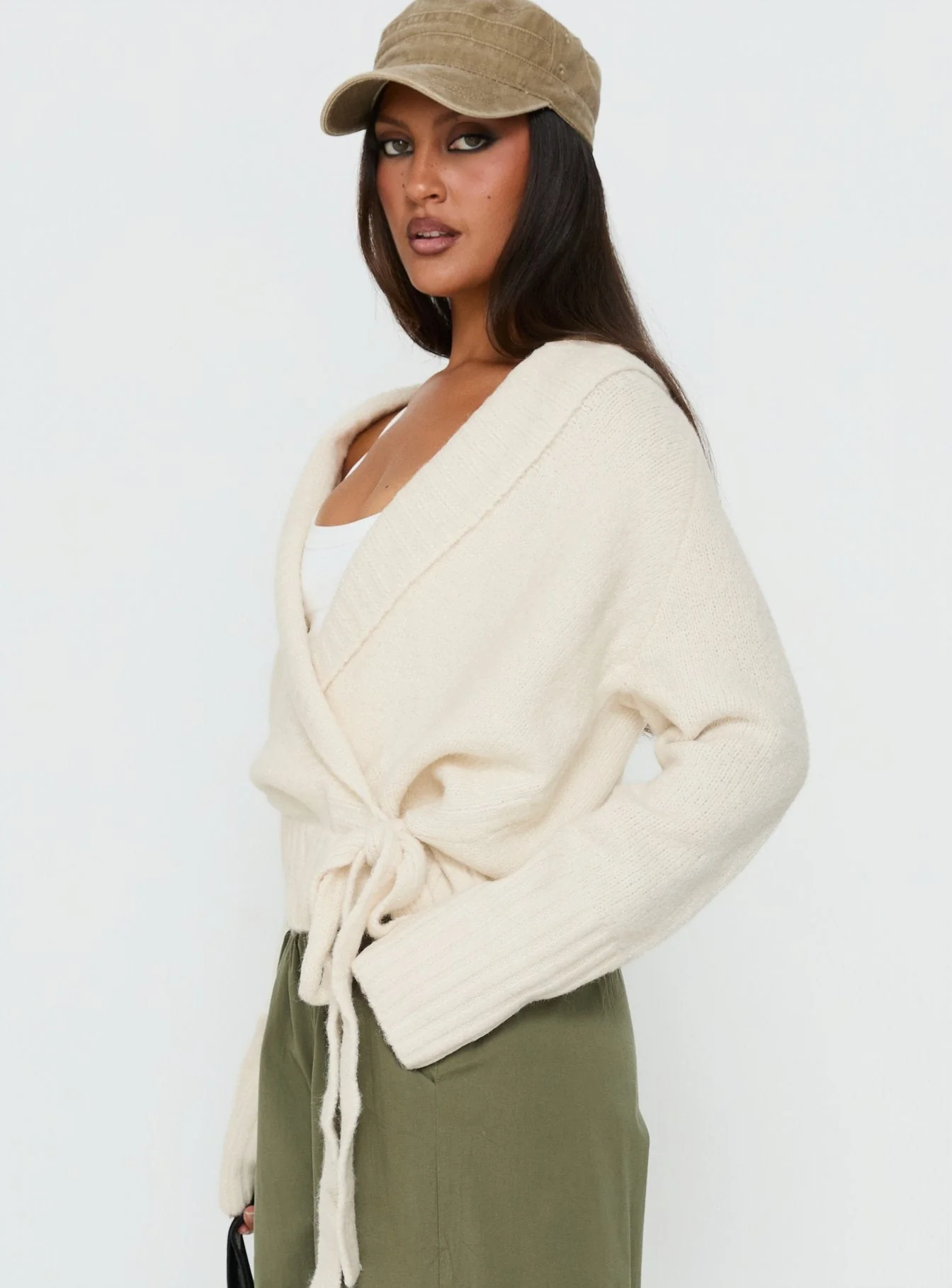 Briee Wrap Cardigan Cream - Image 4
